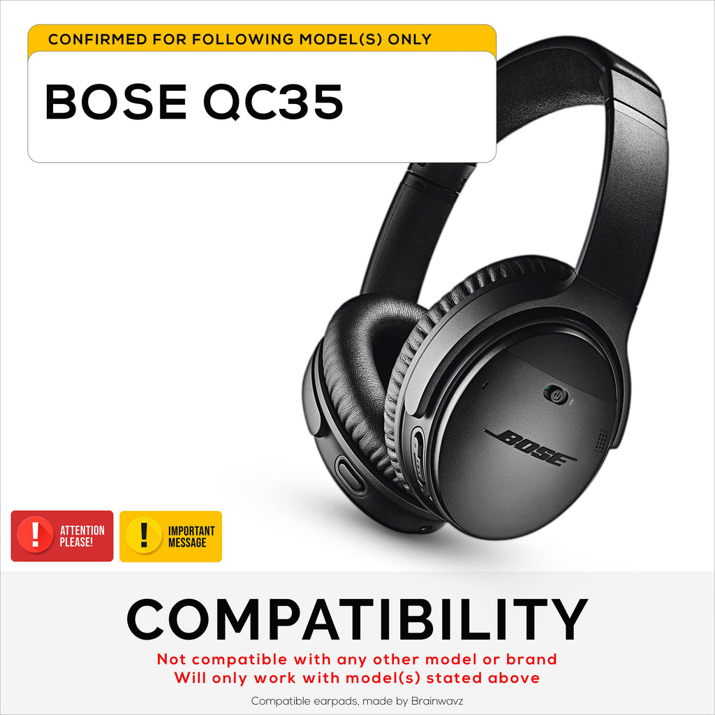 Hybrid Replacement Earpads for Bose QuietComfort 35 (QC35) Wireless Headphones, Soft Gel, Breathable Fabric w/ PU Leather & Memory Foam