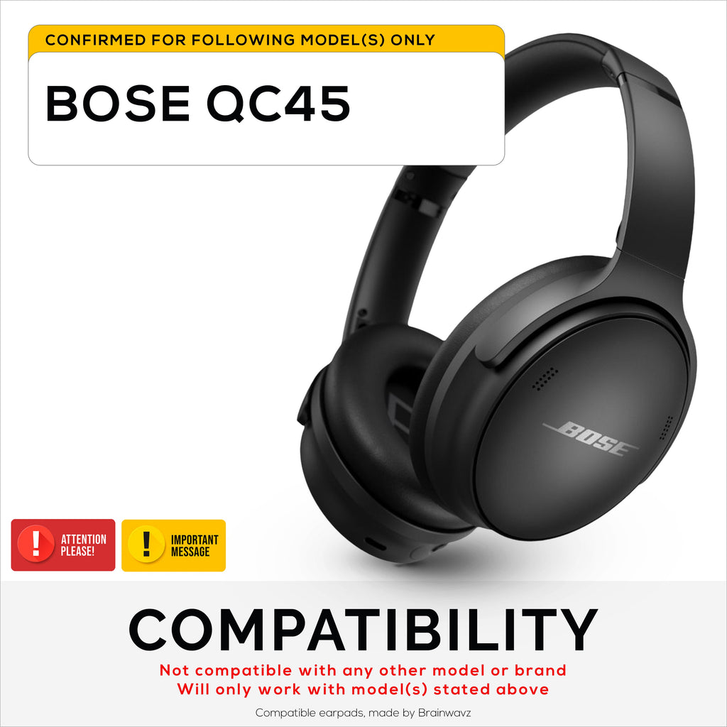 Hybrid Replacement Earpads for Bose QuietComfort 45 (QC45) Wireless Headphones, Soft Gel, Breathable Fabric w/ PU Leather & Memory Foam, Extra Comfort