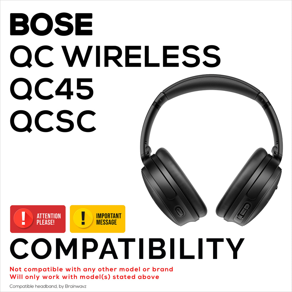 Replacement PU Leather Headband for Bose QuietComfort QC45, QCSC, QC Wireless Headphones - Headset Top Cushion Pad - Restore Comfort & Fit