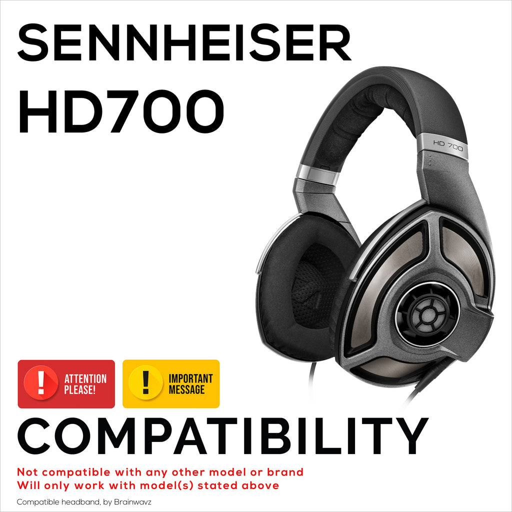 Replacement Soft Leather Headband for SENNHEISER HD700 Headphones - Headset Top Cushion Pad - Easy Slide-In Install, Restore Comfort & Fit