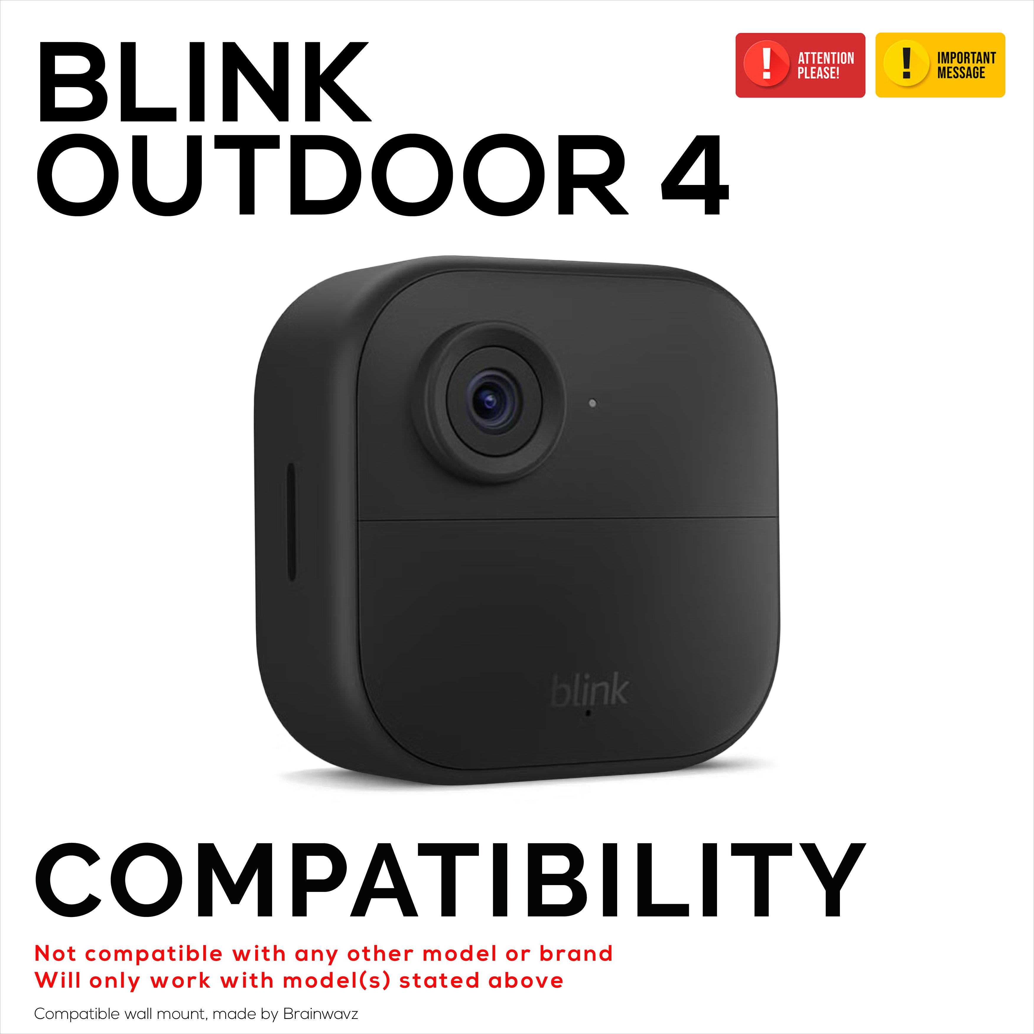 Blink Outdoor 4 Wall Mount Bracket - Secure Camera Holder with VHB Tape or Screw Mount Option, Easy Slide-In Design, Angled for Improved Viewing