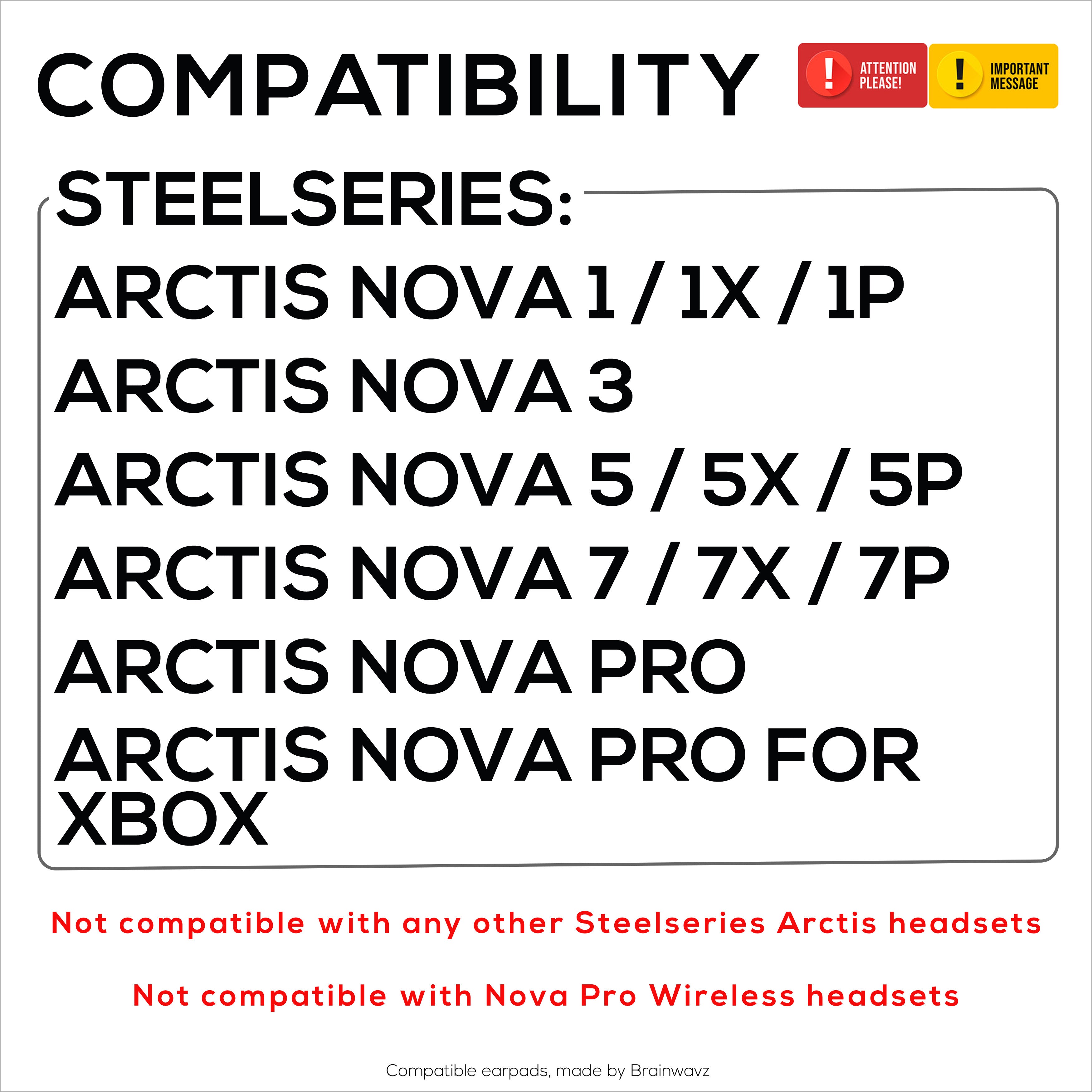 Fabric Earpads for Steelseries Arctis Nova Series 1/P/X, 3, 5/P/X, 7/P/X, PRO & PRO for XBox Headsets, Breathable Mesh Fabric & High-Grade Memory Foam