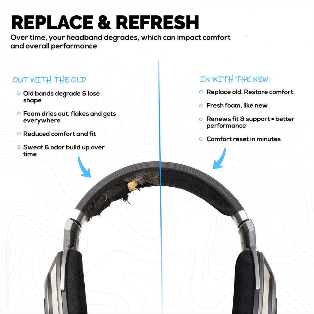 Replacement Soft Velour Headband for SENNHEISER HD700 Headphones - Headset Top Cushion Pad - Easy Slide-In Install, Restore Comfort & Fit