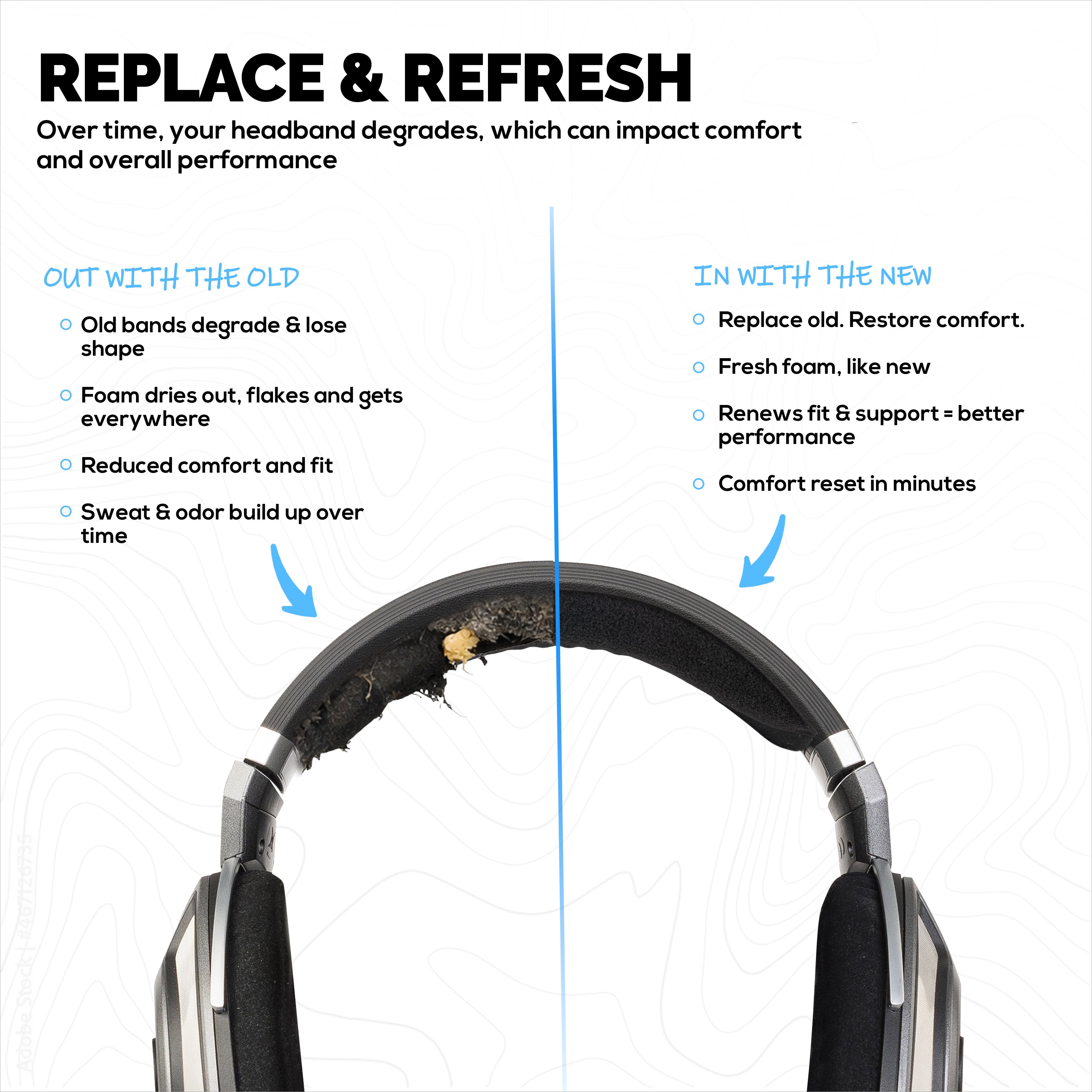 Replacement Soft Velour Headband for SENNHEISER HD700 Headphones - Headset Top Cushion Pad - Easy Slide-In Install, Restore Comfort & Fit
