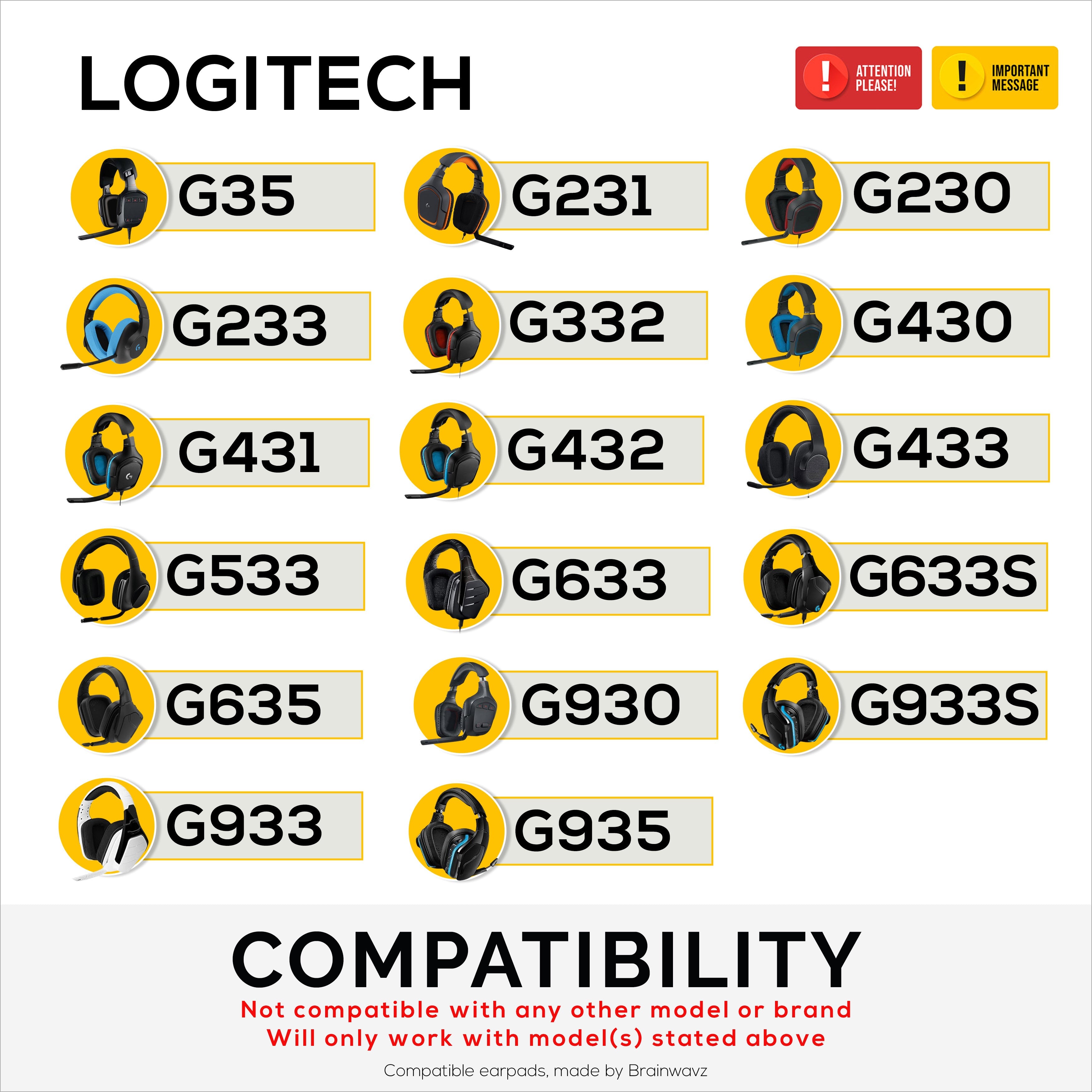 Hybrid Earpads for Logitech G933 G35 G930 G933S G935 G633 G633S G635 G533 G430 G431 G432 G433 Headsets, & More. Cooling Gel Gaming Cushions