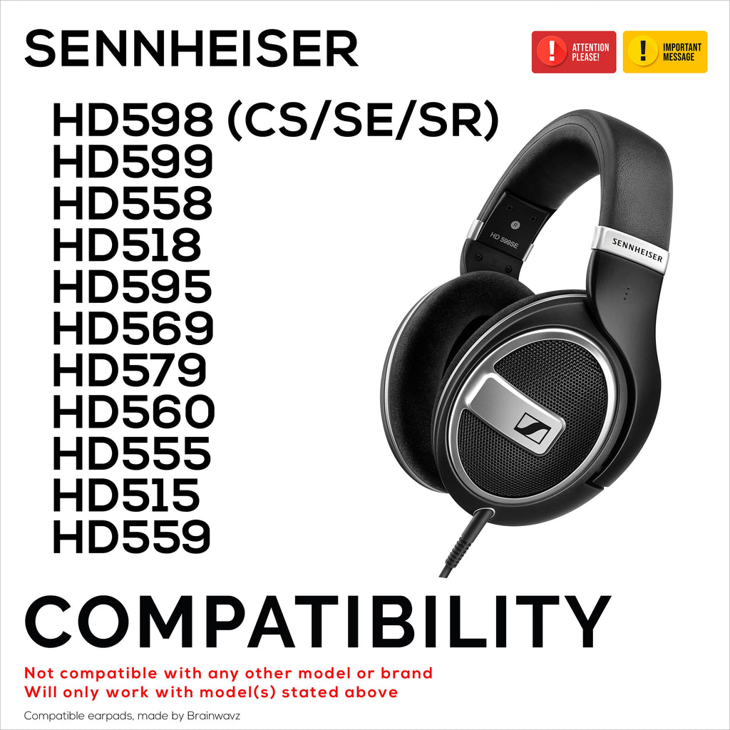 Hybrid Earpads for Sennheiser HD598 (CS/SE/SR) HD599 HD558 HD518 HD595 HD569 HD579 HD560 HD555 HD515 HD559 Headphones. Cooling Gel Gaming Cushions Thick Memory Foam