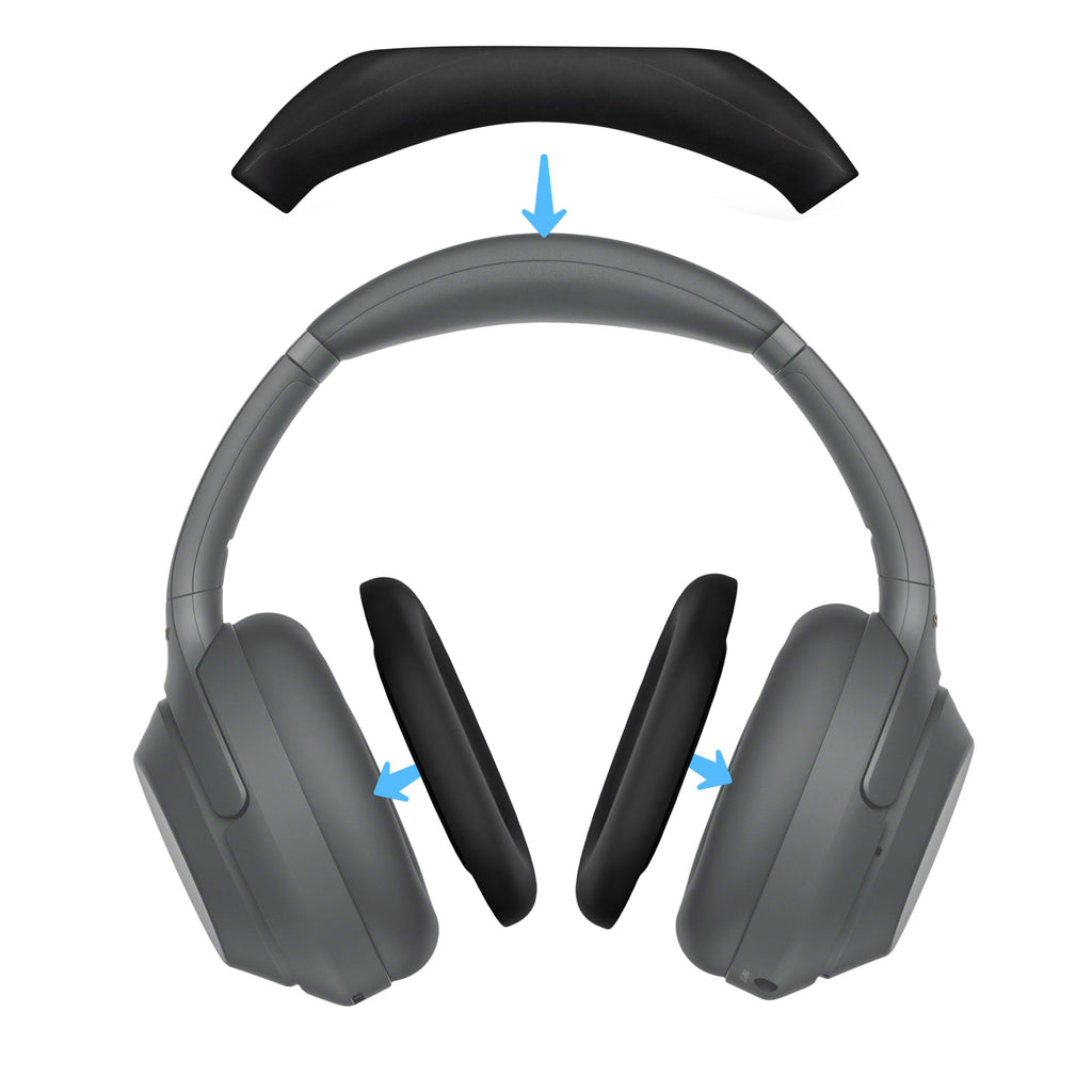 Silicone Protective Cover Set for Sony WH-1000XM3 & WH1000XM4 - Headband & Earpad Covers – Sweatproof, Dustproof, Non-Slip & Easy to Install
