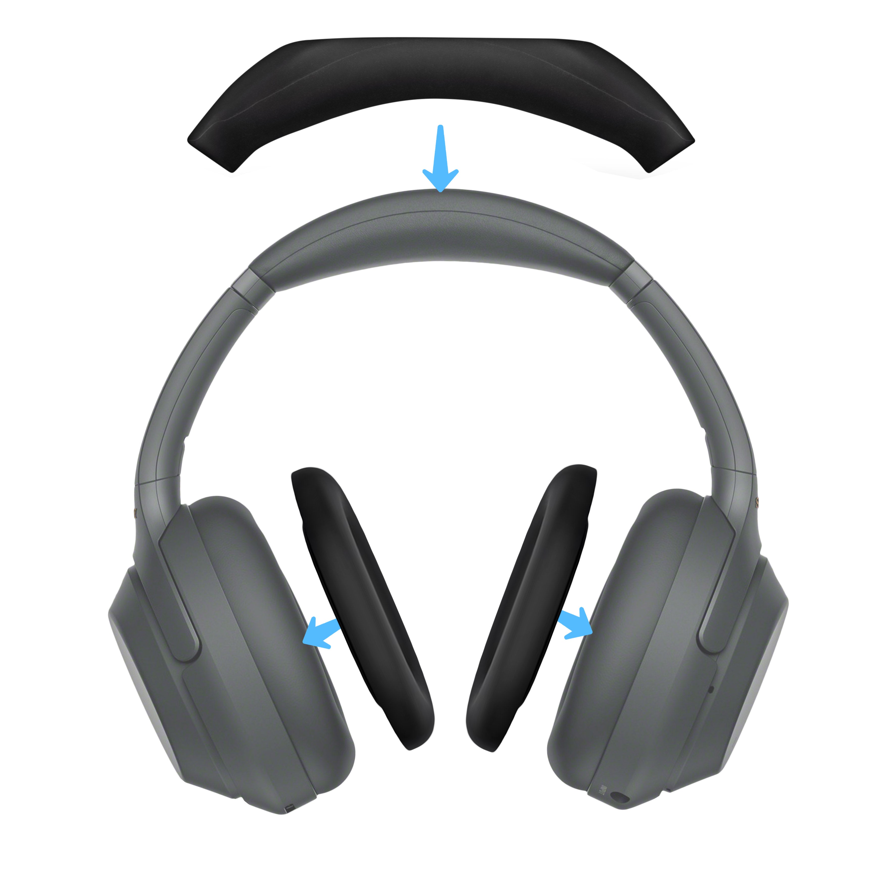 Silicone Protective Cover Set for Sony WH-1000XM3 & WH1000XM4 - Headband & Earpad Covers – Sweatproof, Dustproof, Non-Slip & Easy to Install