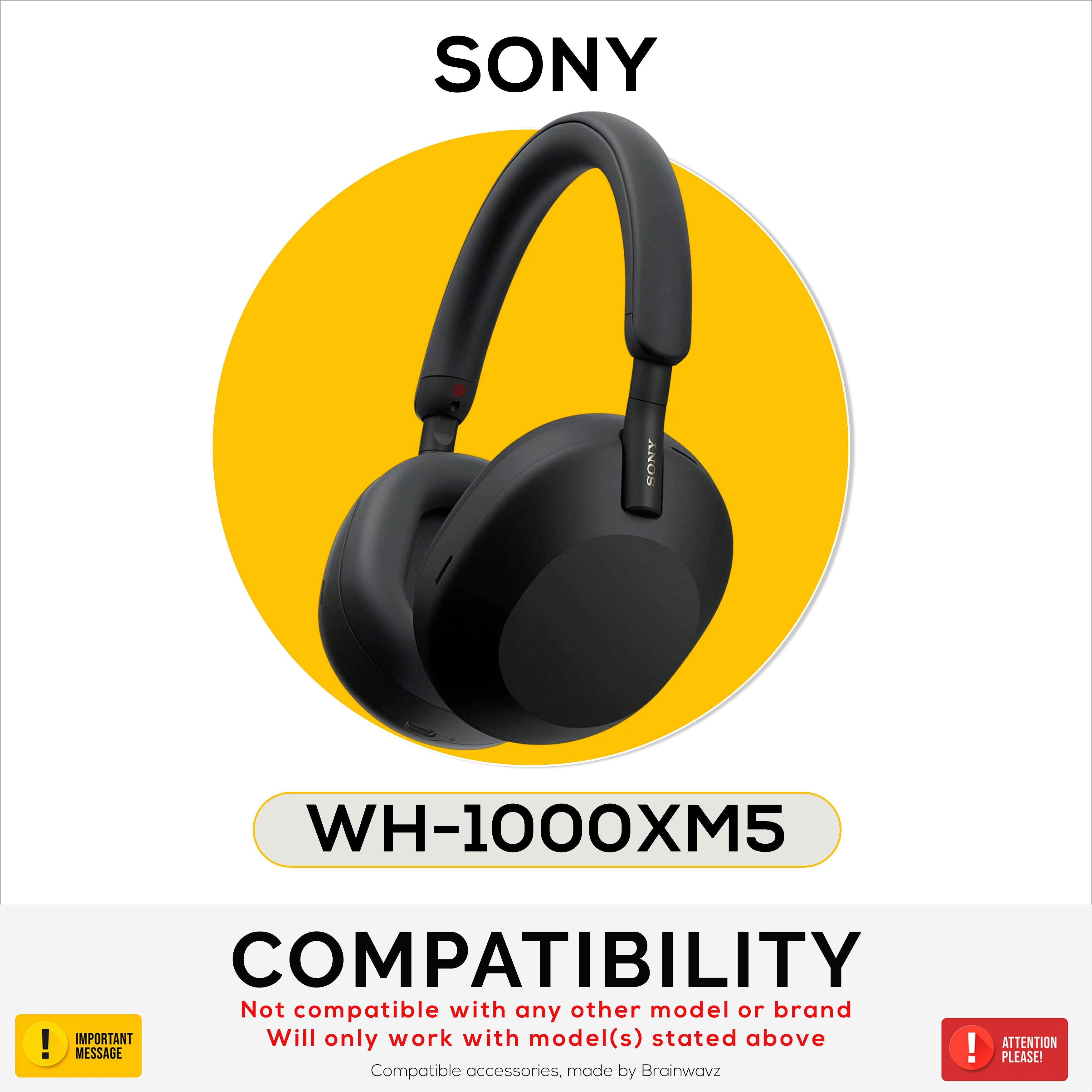 Silicone Protective Cover Set for Sony WH-1000XM5 - Headband, Ear Cup & Earpad Covers – Sweatproof, Dustproof, Non-Slip & Easy to Install