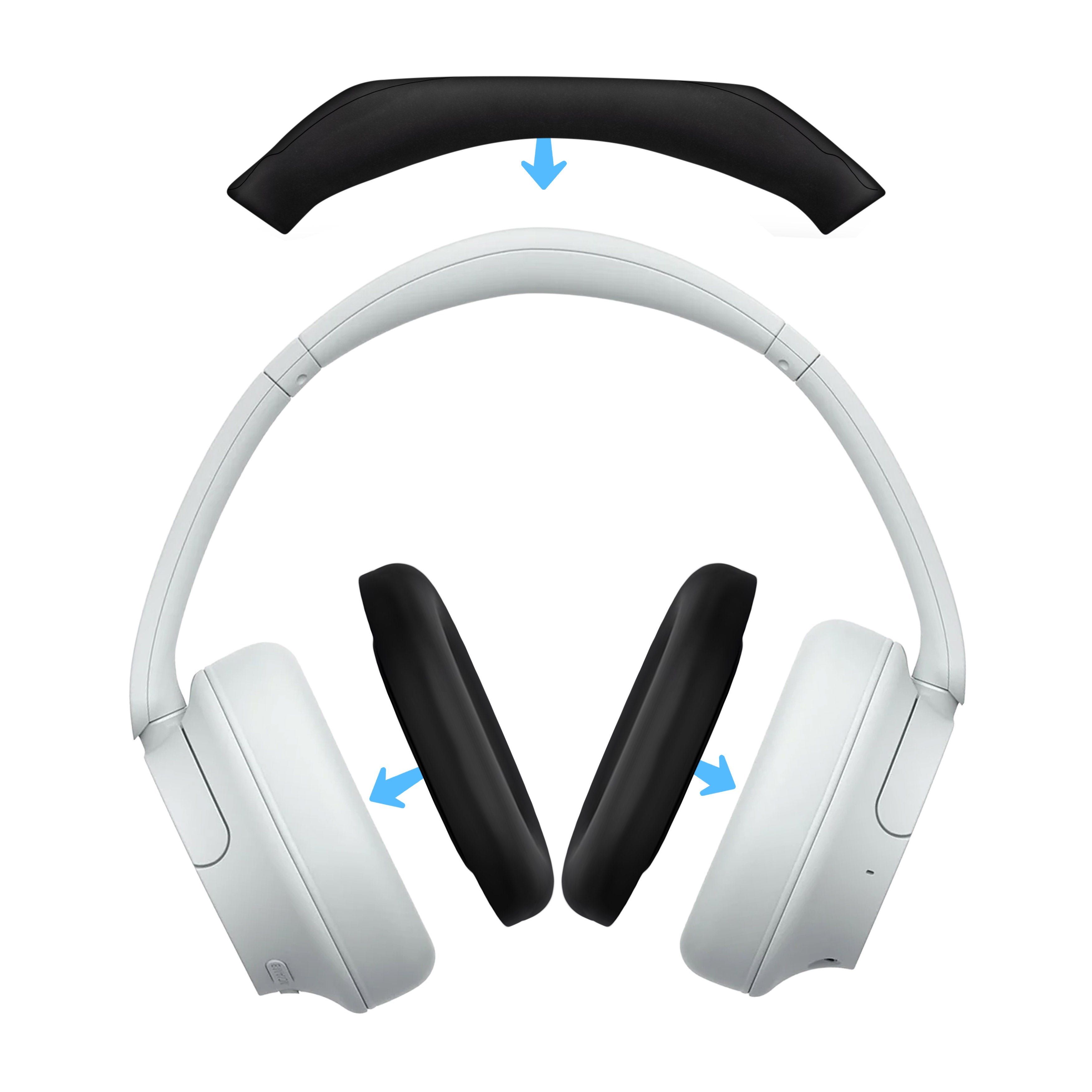 Silicone Protective Cover Set for Sony WH-CH720N - Headband & Earpad Covers – Sweatproof, Dustproof, Non-Slip & Easy to Install