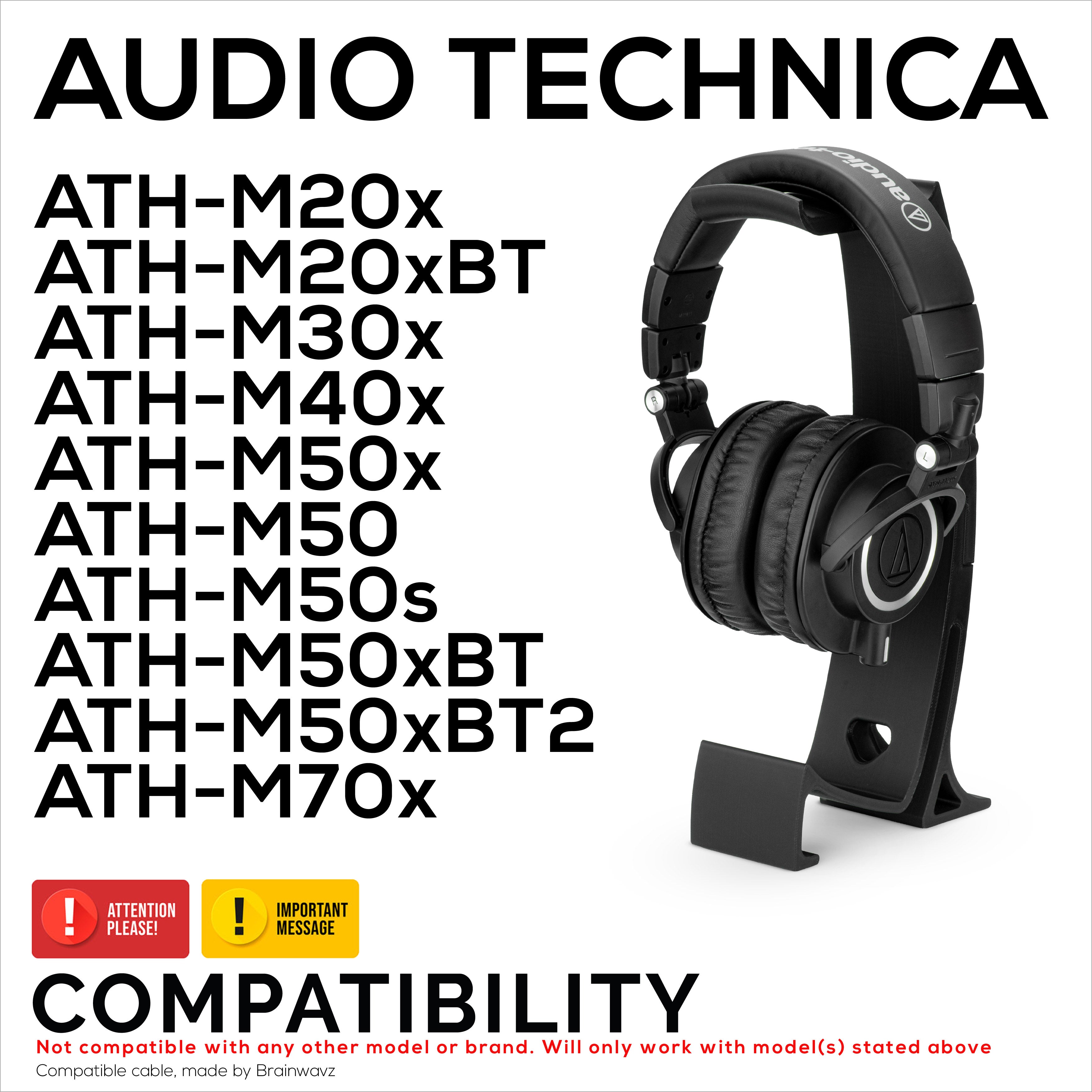 Replacement Sheepskin Earpads for Audio Technica ATH-M50X, M50xBT, M50RD, M40X, M30X, M20X Headsets. Soft Real Leather and Memory Foam