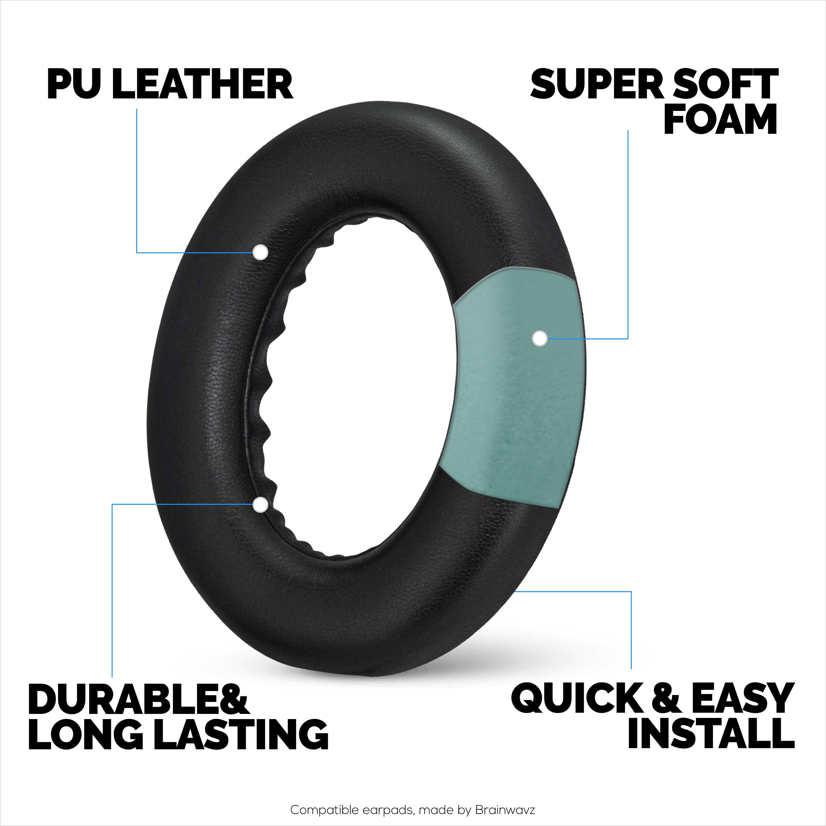 Replacement Earpads for BOSE QC Ultra Gen 1 & Gen 2 Wireless Headsets. High Grade Protein PU Leather with Soft Foam for Extra Comfort & Durability