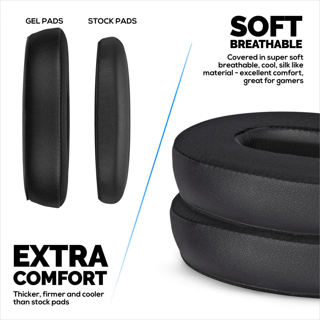 Hybrid Replacement Earpads for Bose QuietComfort 25 (QC25) Wireless Headphones, Soft Gel, Breathable Fabric w/ PU Leather & Memory Foam