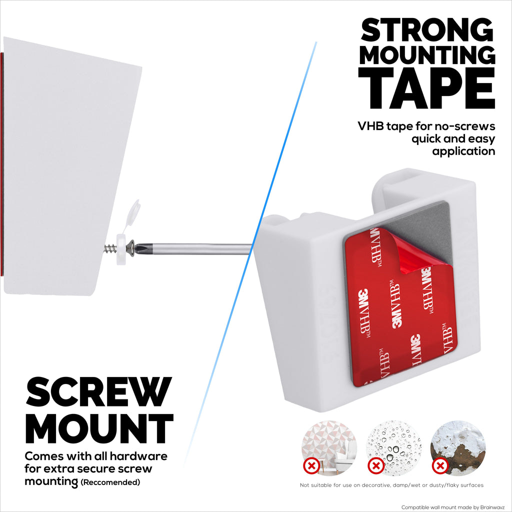 Blink Outdoor 4 Wall Mount Bracket - Secure Camera Holder with VHB Tape or Screw Mount Option, Easy Slide-In Design, Angled for Improved Viewing
