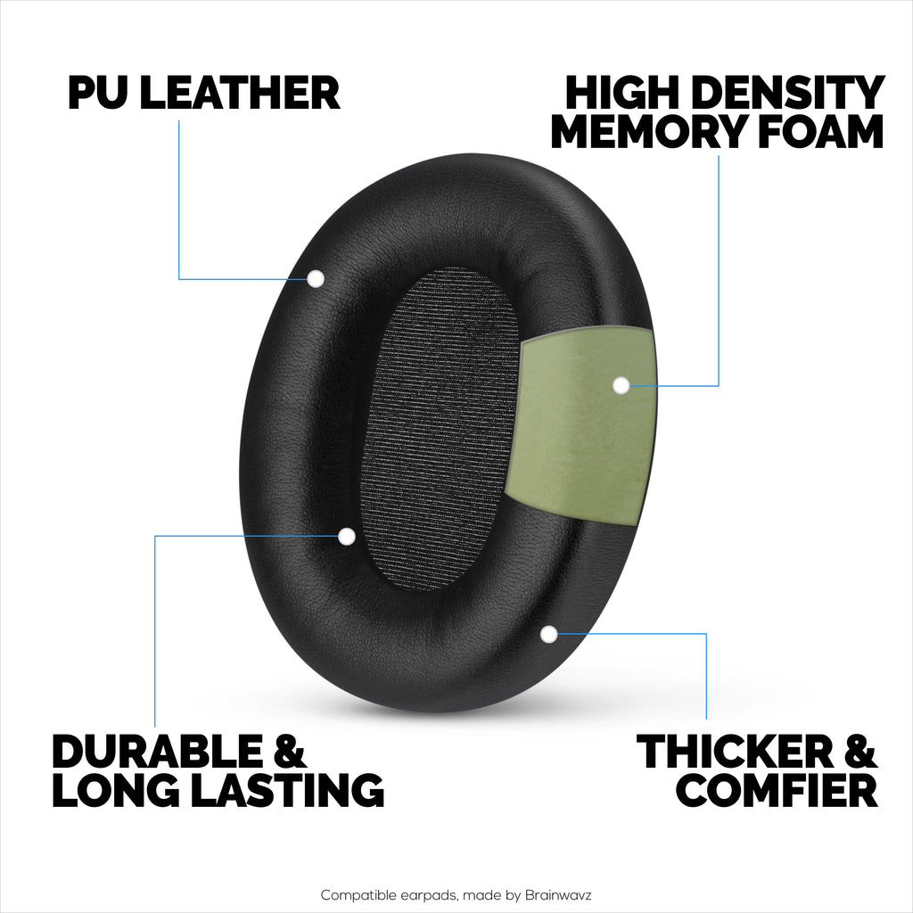 Replacement Earpads for Skullcandy Crusher ANC 2 Headsets. Soft PU Leather with High Grade Memory Foam for Extra Comfort & Durability