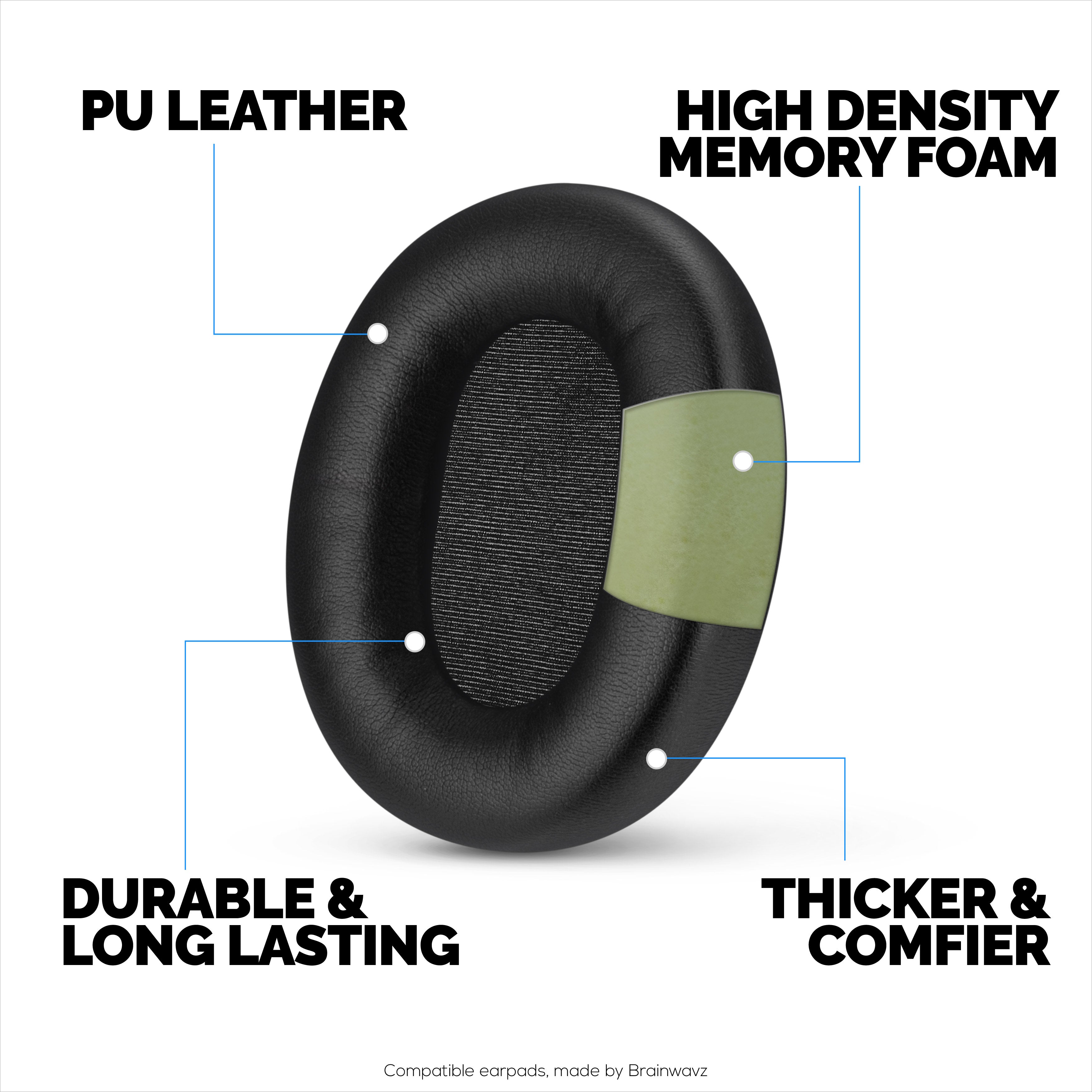 Replacement Earpads for Skullcandy Crusher ANC 2 Headsets. Soft PU Leather with High Grade Memory Foam for Extra Comfort & Durability
