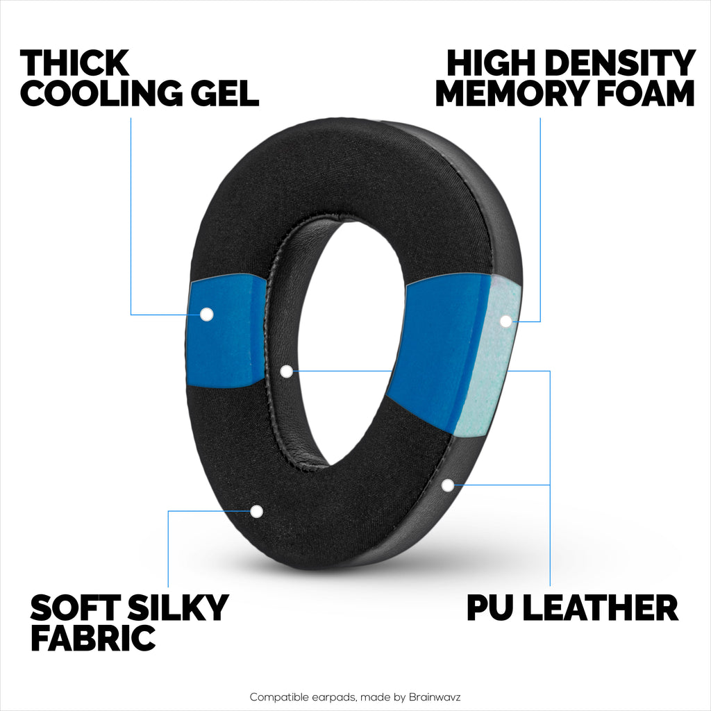 Hybrid Earpads for Sennheiser PXC480, PXC550, PXC 550-II, MB660 UC & MB 660 MC Headphones. Cooling Gel Gaming Cushions Thick Memory Foam