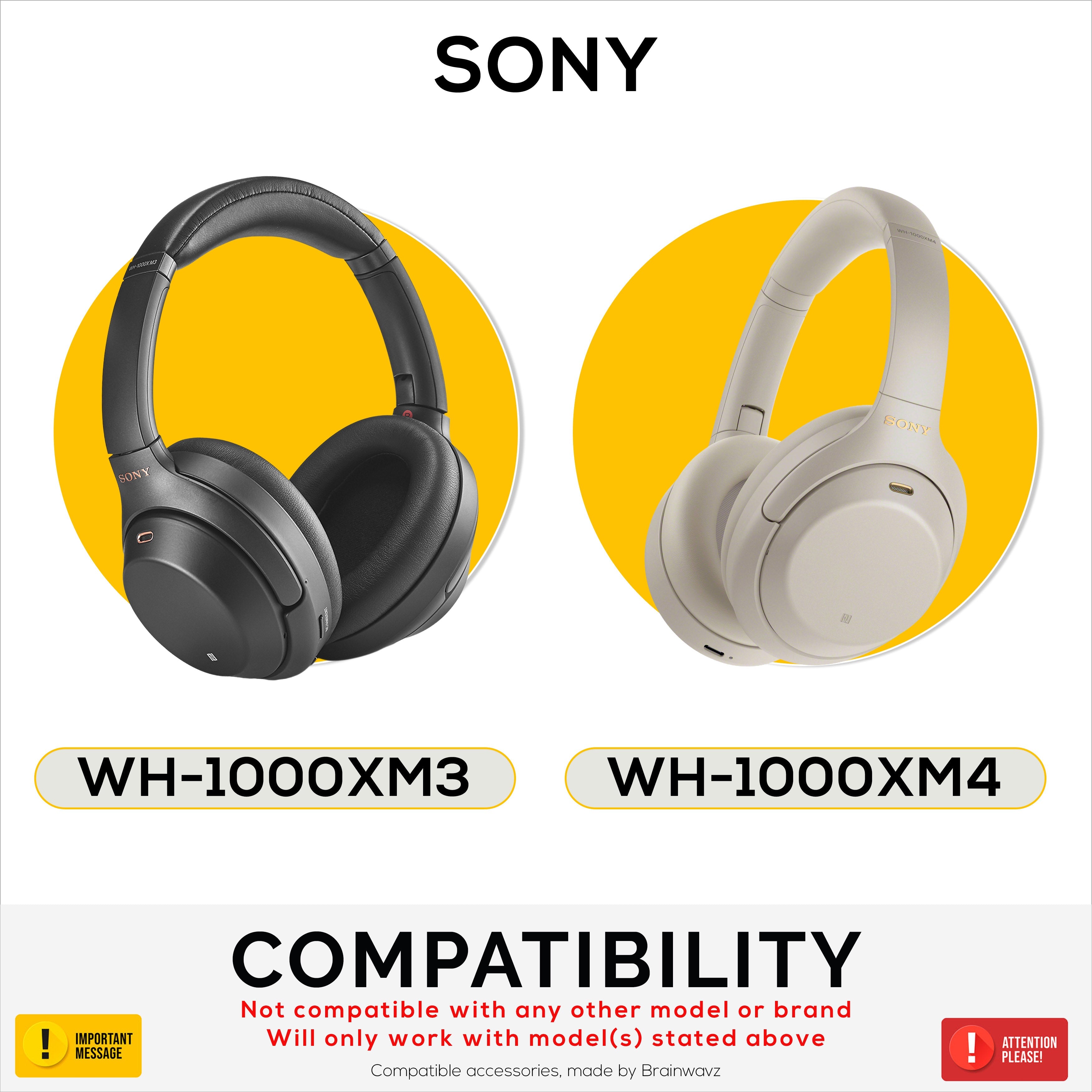 Silicone Protective Cover Set for Sony WH-1000XM3 & WH1000XM4 - Headband & Earpad Covers – Sweatproof, Dustproof, Non-Slip & Easy to Install