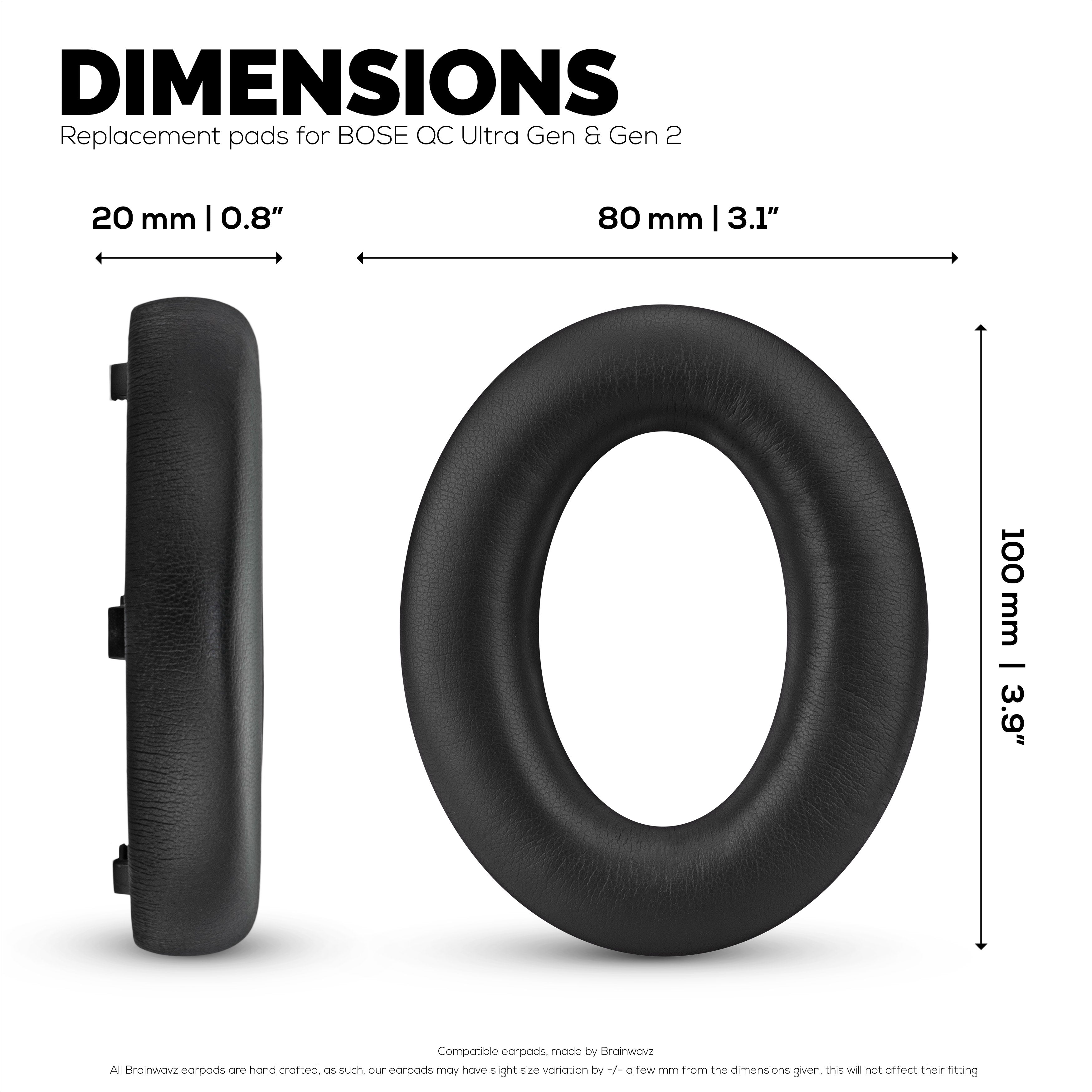 Replacement Earpads for BOSE QC Ultra Gen 1 & Gen 2 Wireless Headsets. High Grade Protein PU Leather with Soft Foam for Extra Comfort & Durability