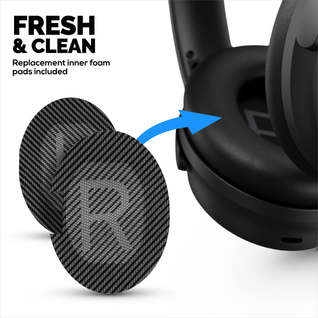 Hybrid Replacement Earpads for Bose QuietComfort 25 (QC25) Wireless Headphones, Soft Gel, Breathable Fabric w/ PU Leather & Memory Foam