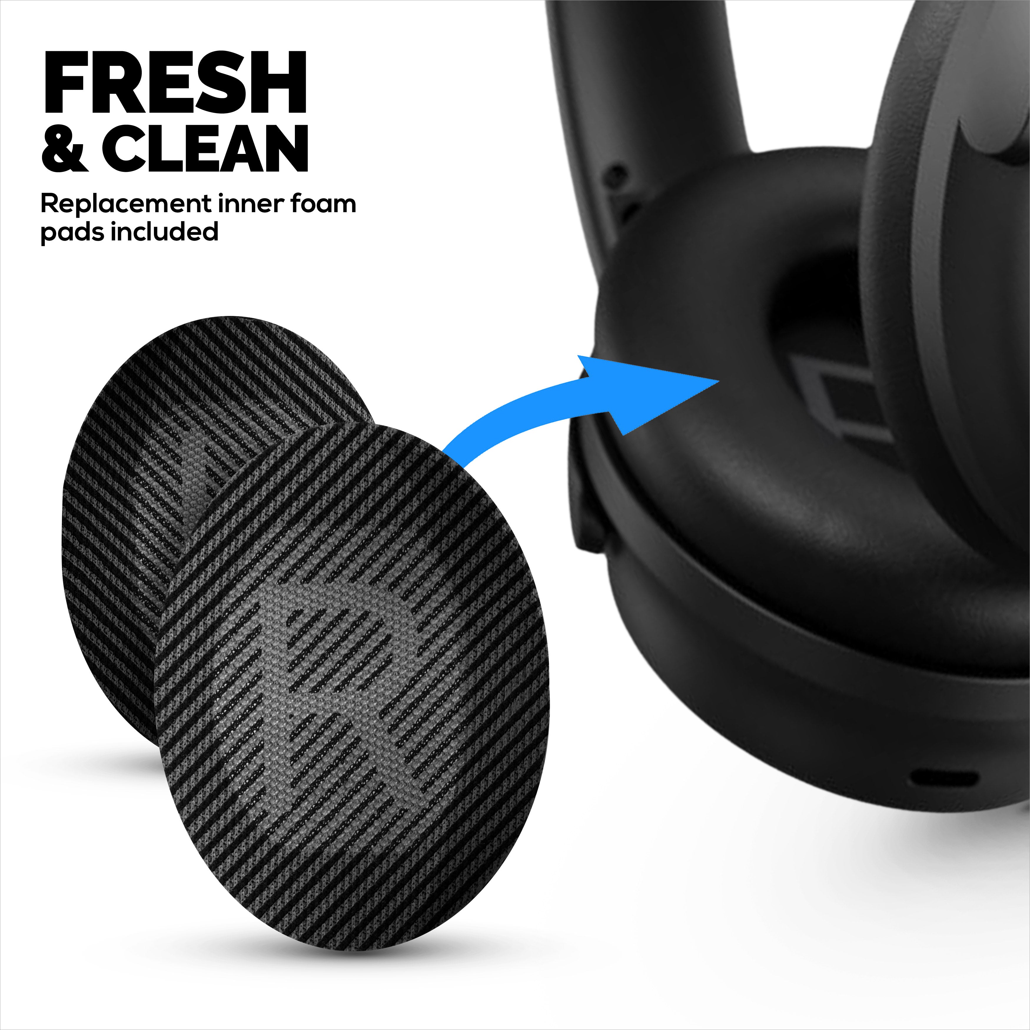 Hybrid Replacement Earpads for Bose QuietComfort 35 (QC35) Wireless Headphones, Soft Gel, Breathable Fabric w/ PU Leather & Memory Foam