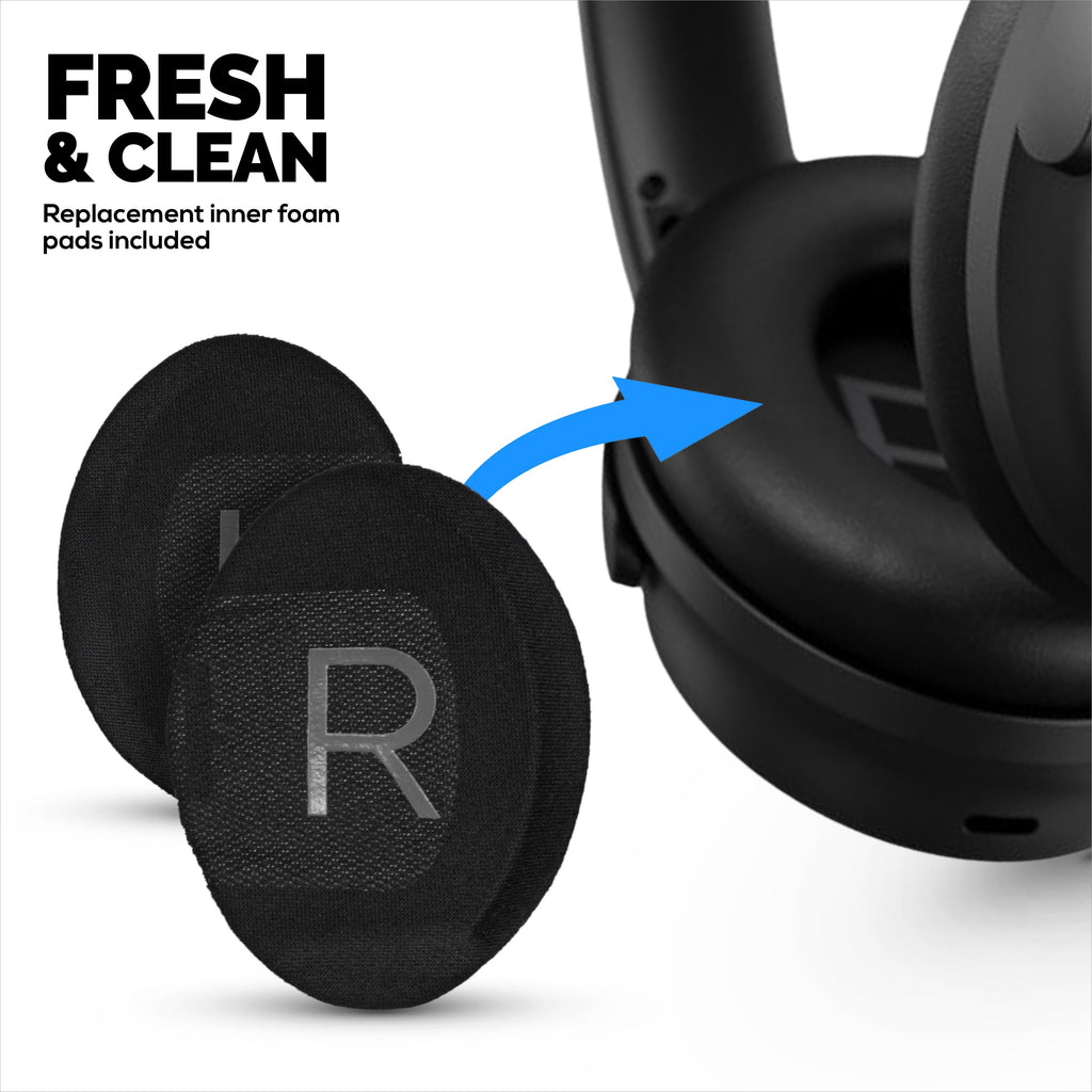 Hybrid Replacement Earpads for Bose QuietComfort 45 (QC45) Wireless Headphones, Soft Gel, Breathable Fabric w/ PU Leather & Memory Foam, Extra Comfort