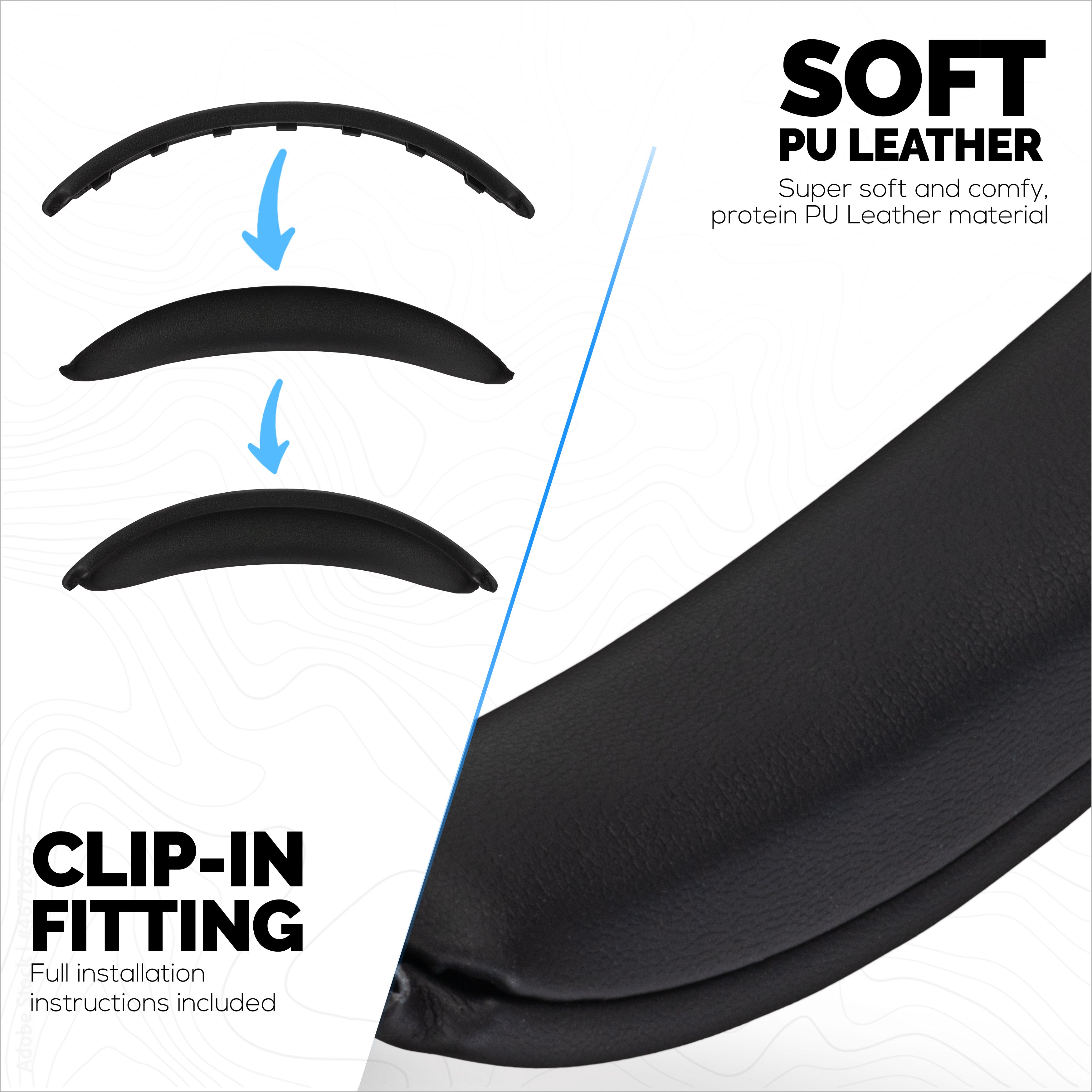 Replacement PU Leather Headband for Bose QuietComfort QC45, QCSC, QC Wireless Headphones - Headset Top Cushion Pad - Restore Comfort & Fit