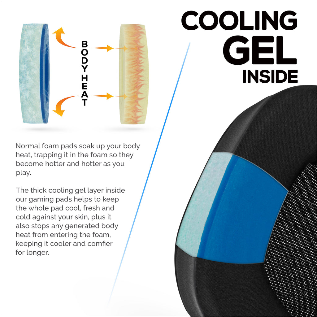 Hybrid Earpads for Corsair Void RGB Elite Wireless, RGB Elite USB, Elite Surround Headsets, Cooling Gel, Super Soft Fabric & Thicker Memory Foam