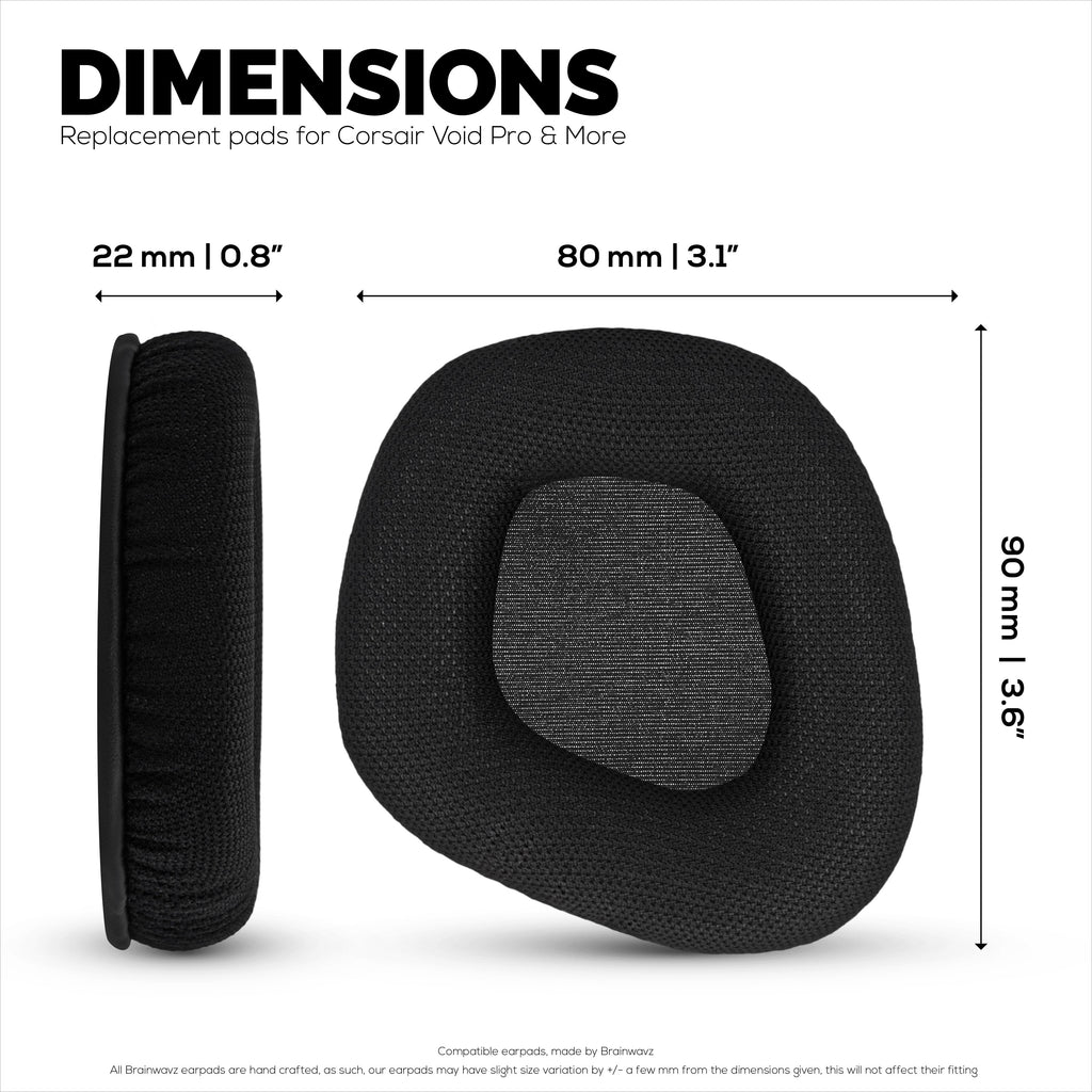 Mesh Fabric Earpads for Corsair Void RGB Elite Wireless, RGB Elite USB, Elite Surround Headsets, Breathable Mesh Fabric & High-Grade Memory Foam