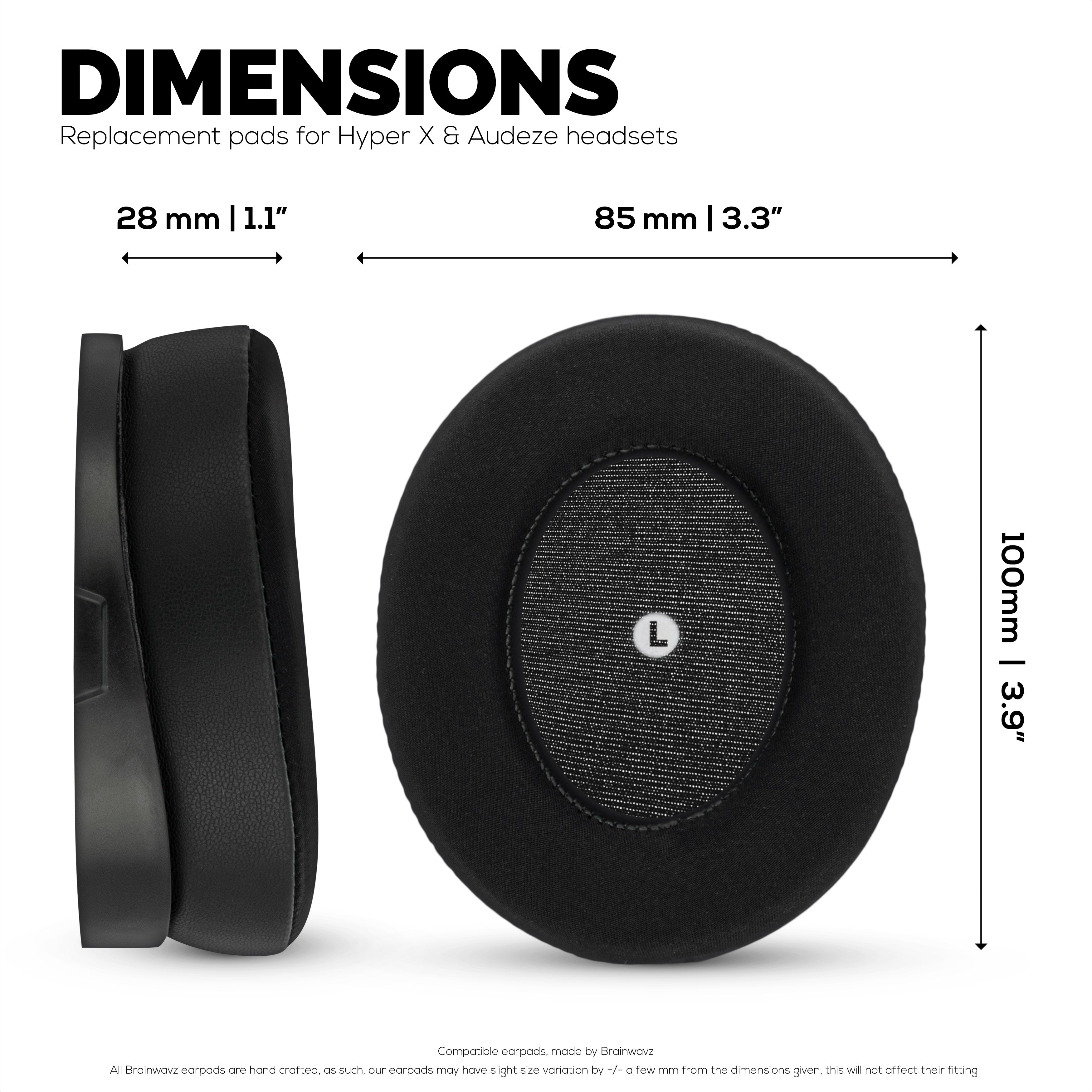 Hybrid Earpads for HyperX Cloud Orbit S, Audeze Penrose, Audeze Penrose X & Audeze Mobius Headsets, Cooling Gel, Super Soft Fabric & Thicker Memory Foam
