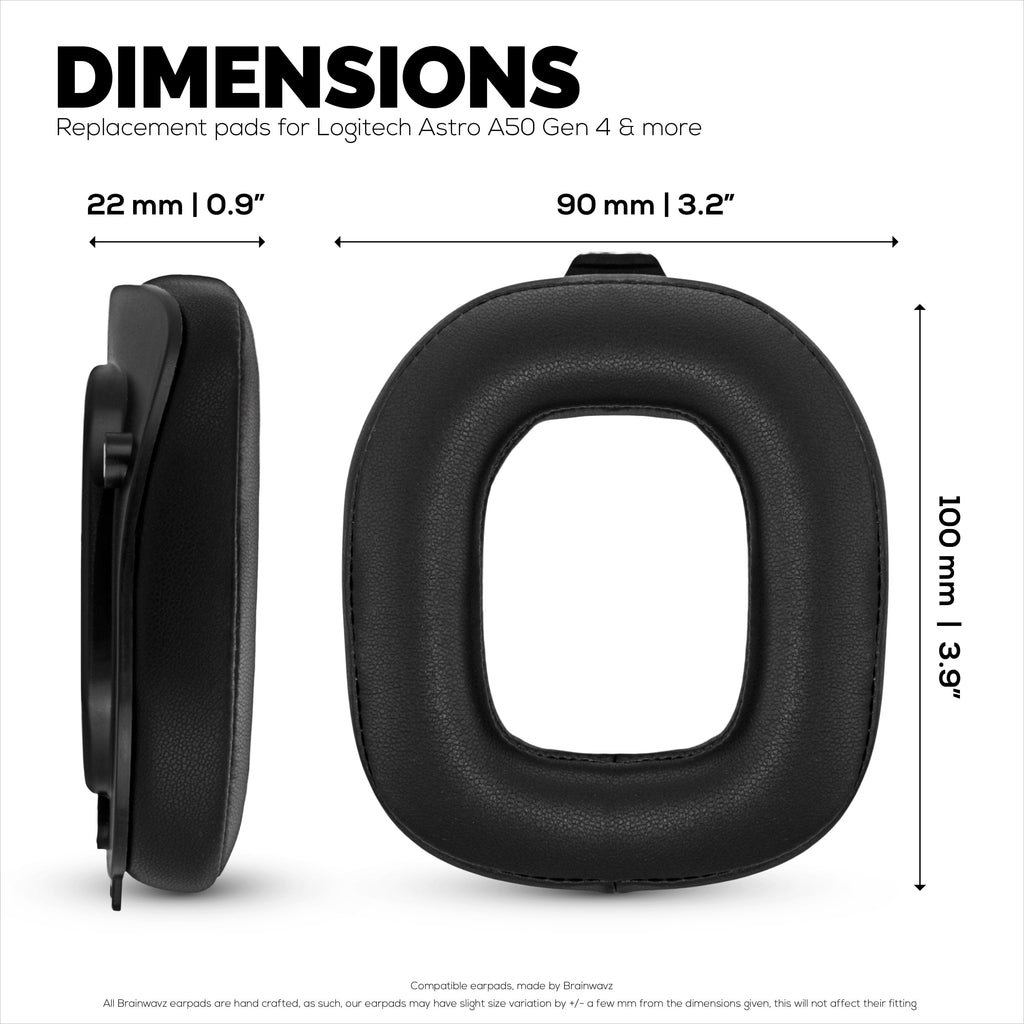 Replacement Earpads for Logitech Astro A50 GEN4 , A50 GEN5 and A50X Headsets. Soft PU Leather with High Grade Memory Foam