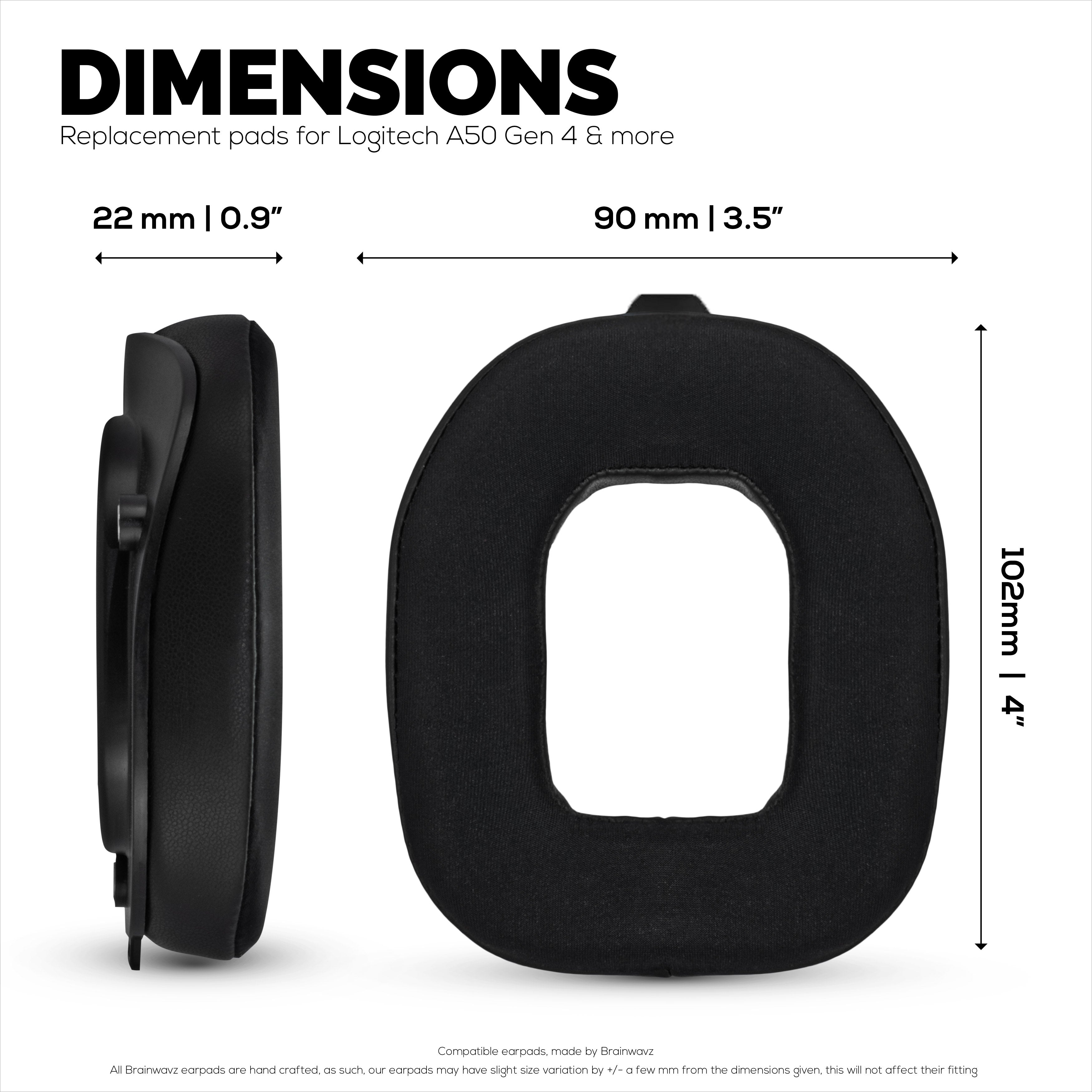 Hybrid Earpads for Logitech Astro A50 GEN4, A50 GEN5 and A50X Headsets. Cooling Gel Gaming Cushions with Super Soft Fabric & Thick Memory Foam
