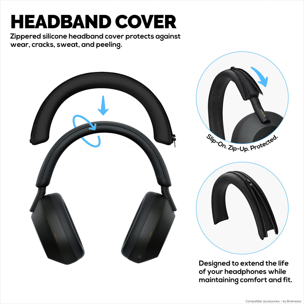 Silicone Protective Cover Set for Sony WH-1000XM5 - Headband, Ear Cup & Earpad Covers – Sweatproof, Dustproof, Non-Slip & Easy to Install