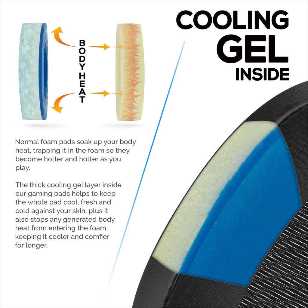 Hybrid Earpads for Sony WH-1000XM6 Headphones - Cooling Gel Gaming Cushions with Super Soft Fabric & Thick Memory Foam