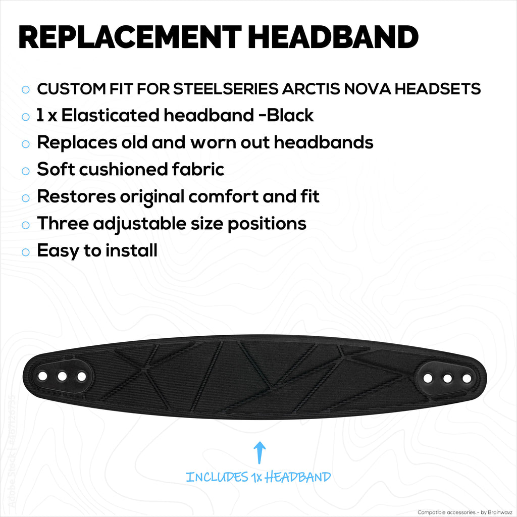 Replacement Headband for SteelSeries Arctis Nova 7P & 7X & More – Cotton-Rich Elastic Suspension Band with 3 Size Settings