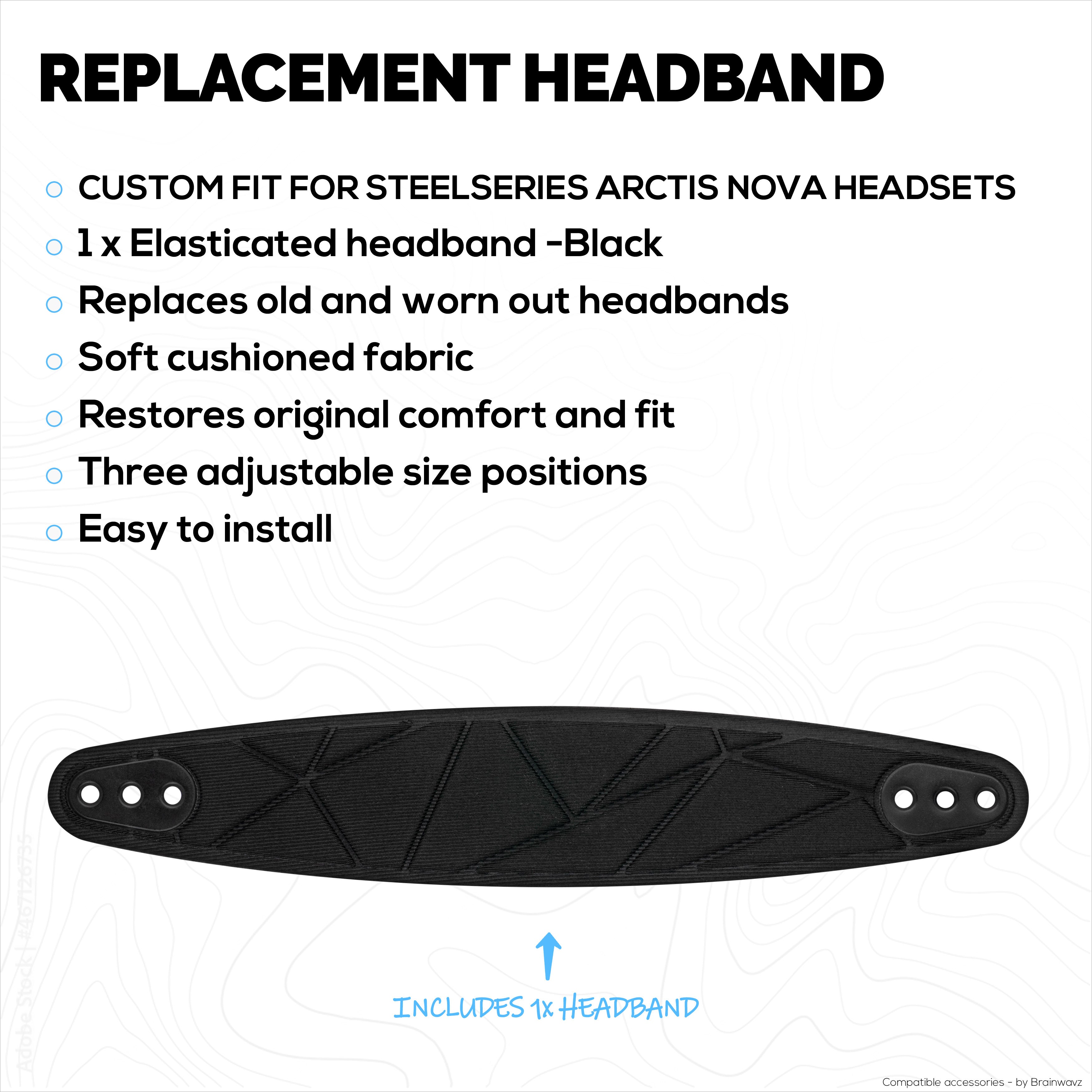 Replacement Headband for SteelSeries Arctis Nova 7P & 7X & More – Cotton-Rich Elastic Suspension Band with 3 Size Settings