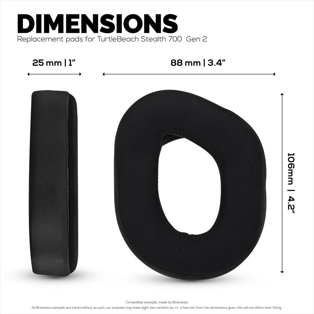 Hybrid Earpads for TurtleBeach Stealth 700 Gen 2 & Stealth 700 Gen 2 MAX Wireless. Cooling Gel Gaming Cushions with Super Soft Fabric & Thick Memory Foam