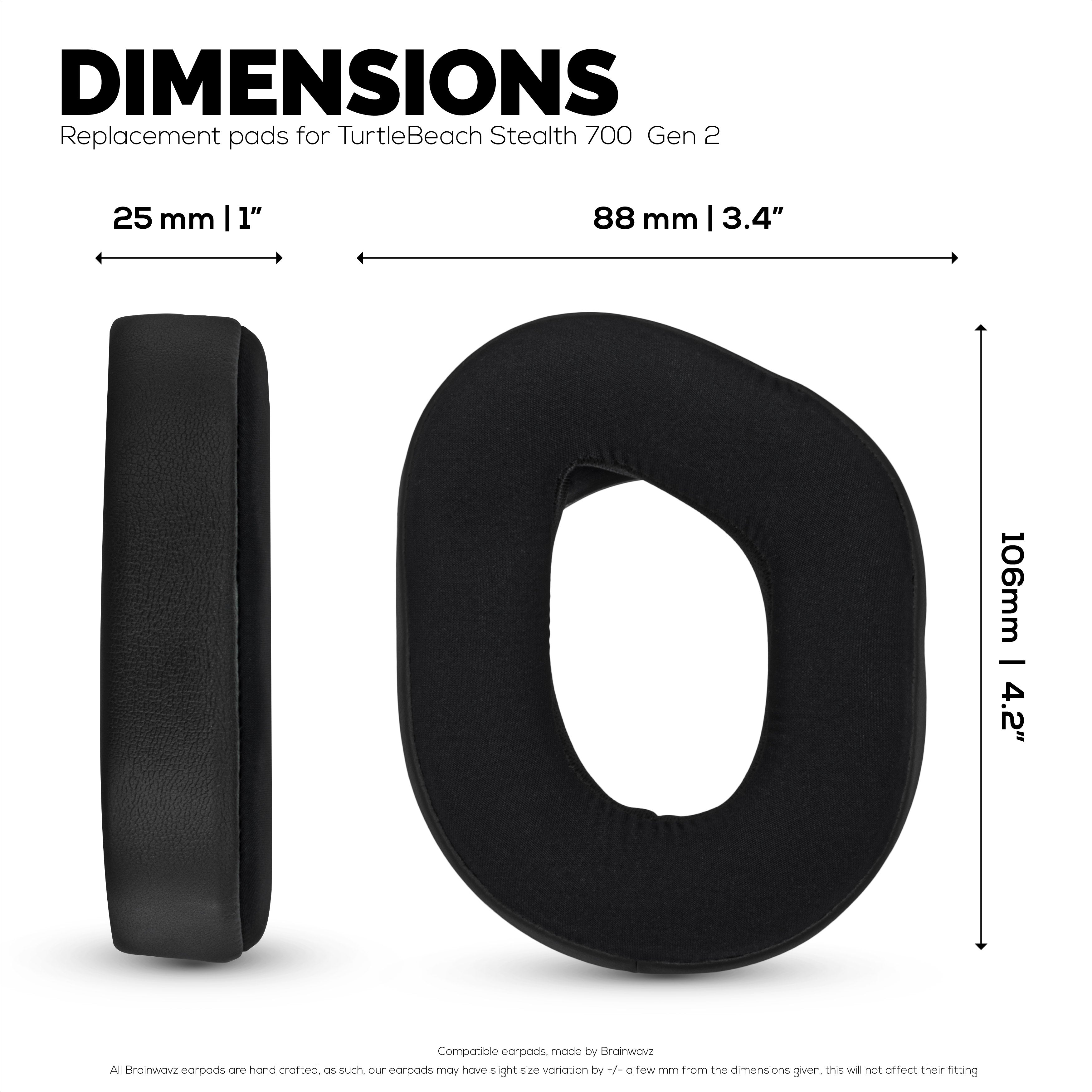Hybrid Earpads for TurtleBeach Stealth 700 Gen 2 & Stealth 700 Gen 2 MAX Wireless. Cooling Gel Gaming Cushions with Super Soft Fabric & Thick Memory Foam