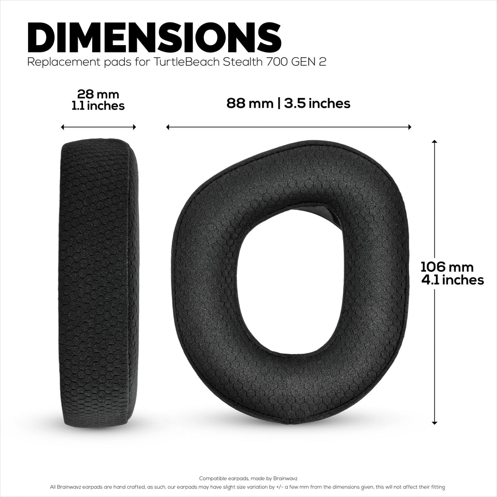 Mesh Fabric Earpads for TurtleBeach Stealth 700 Gen 2 & Stealth 700 Gen 2 MAX Wireless Headsets, Breathable Mesh Fabric & High-Grade Memory Foam