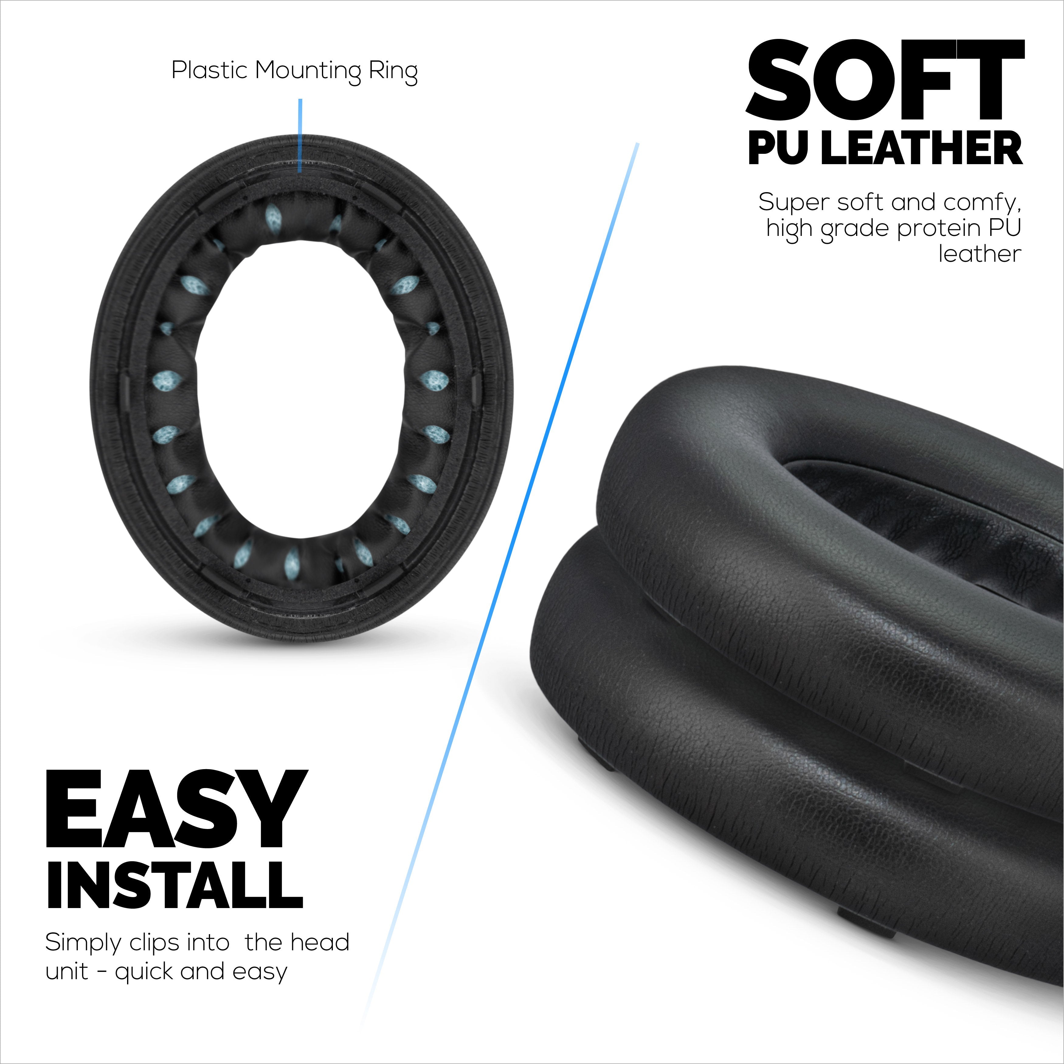 Replacement Earpads for BOSE QC Ultra Gen 1 & Gen 2 Wireless Headsets. High Grade Protein PU Leather with Soft Foam for Extra Comfort & Durability