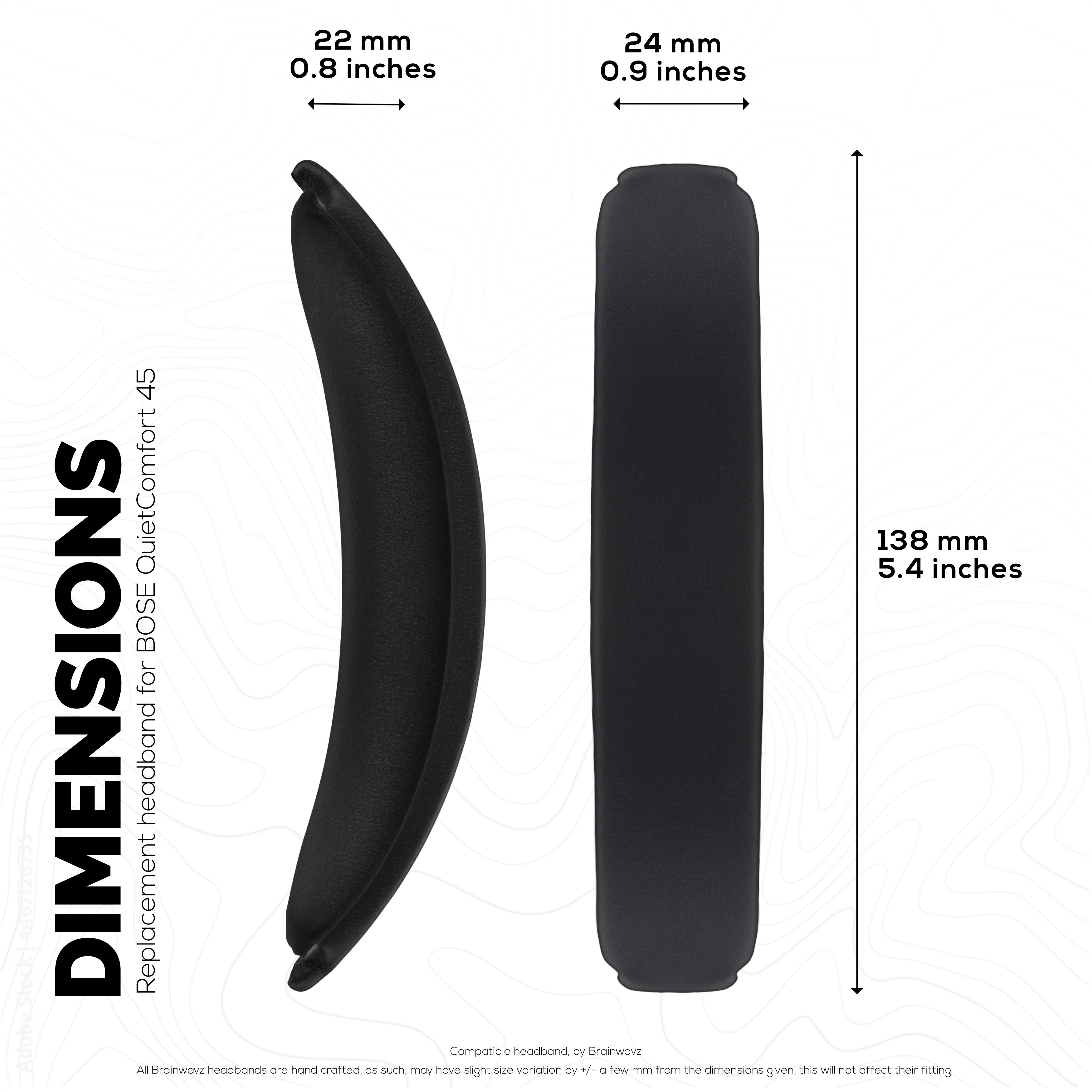 Replacement PU Leather Headband for Bose QuietComfort QC45, QCSC, QC Wireless Headphones - Headset Top Cushion Pad - Restore Comfort & Fit