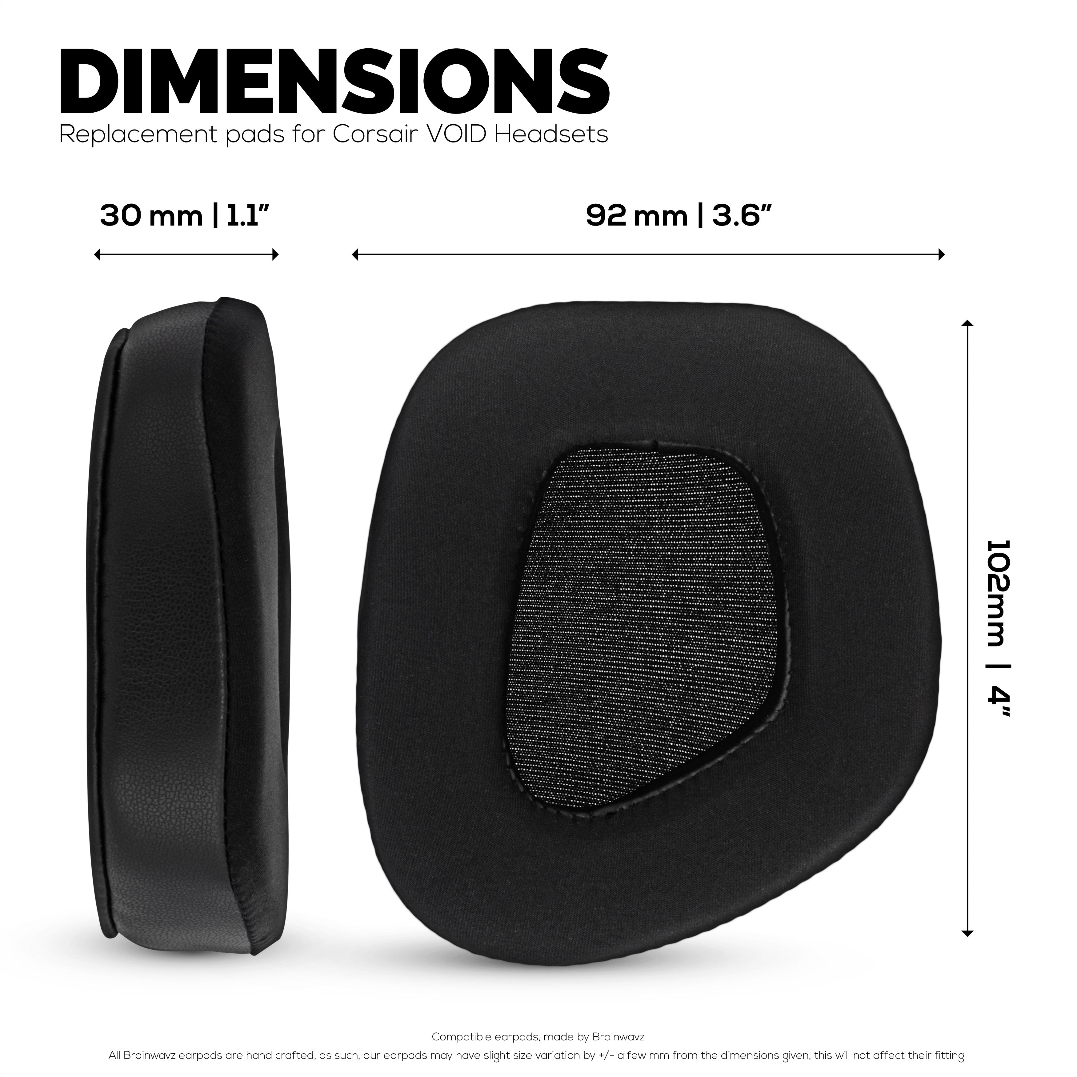 Hybrid Earpads for Corsair Void RGB Elite Wireless, RGB Elite USB, Elite Surround Headsets, Cooling Gel, Super Soft Fabric & Thicker Memory Foam