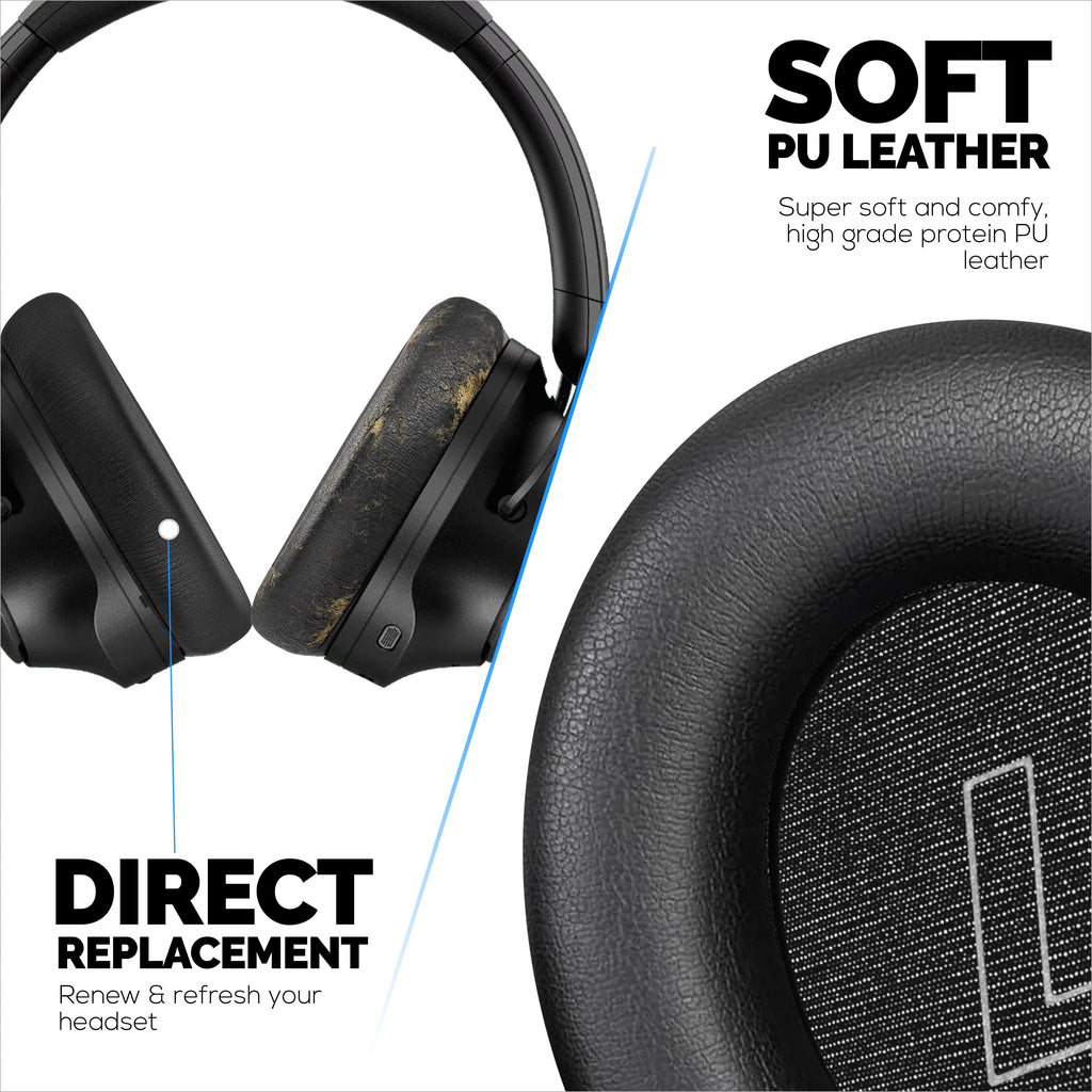 Replacement Earpads for HyperX Cloud Mix 2 Wireless Over-Ear Headphones. High Grade Protein PU Leather with Soft Foam for Extra Comfort & Durability