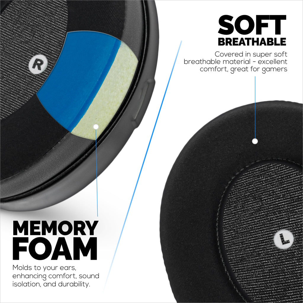 Hybrid Earpads for HyperX Cloud Orbit S, Audeze Penrose, Audeze Penrose X & Audeze Mobius Headsets, Cooling Gel, Super Soft Fabric & Thicker Memory Foam