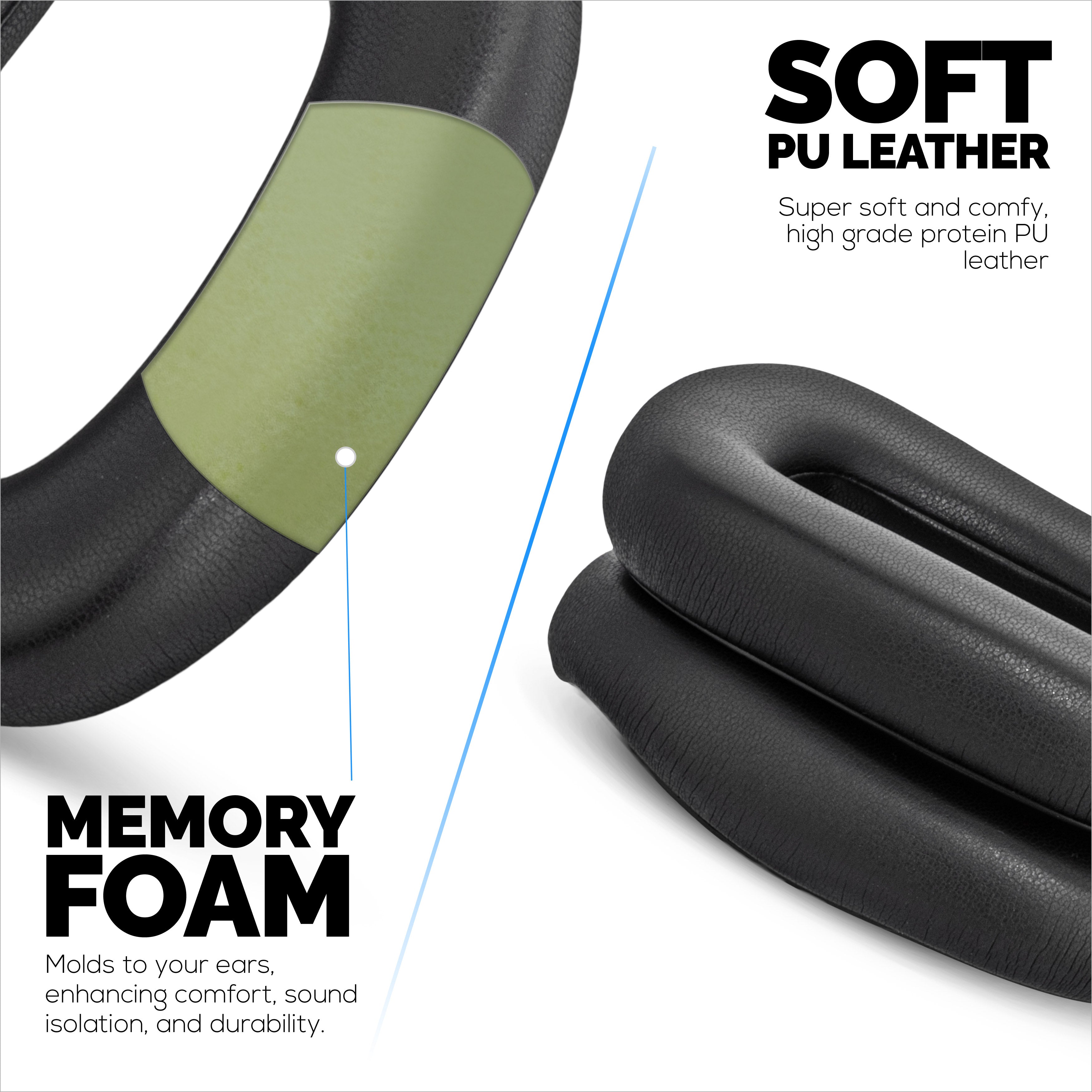 Replacement Earpads for Logitech Astro A30 Headsets. Soft PU Leather with High Grade Memory Foam for Extra Comfort & Durability