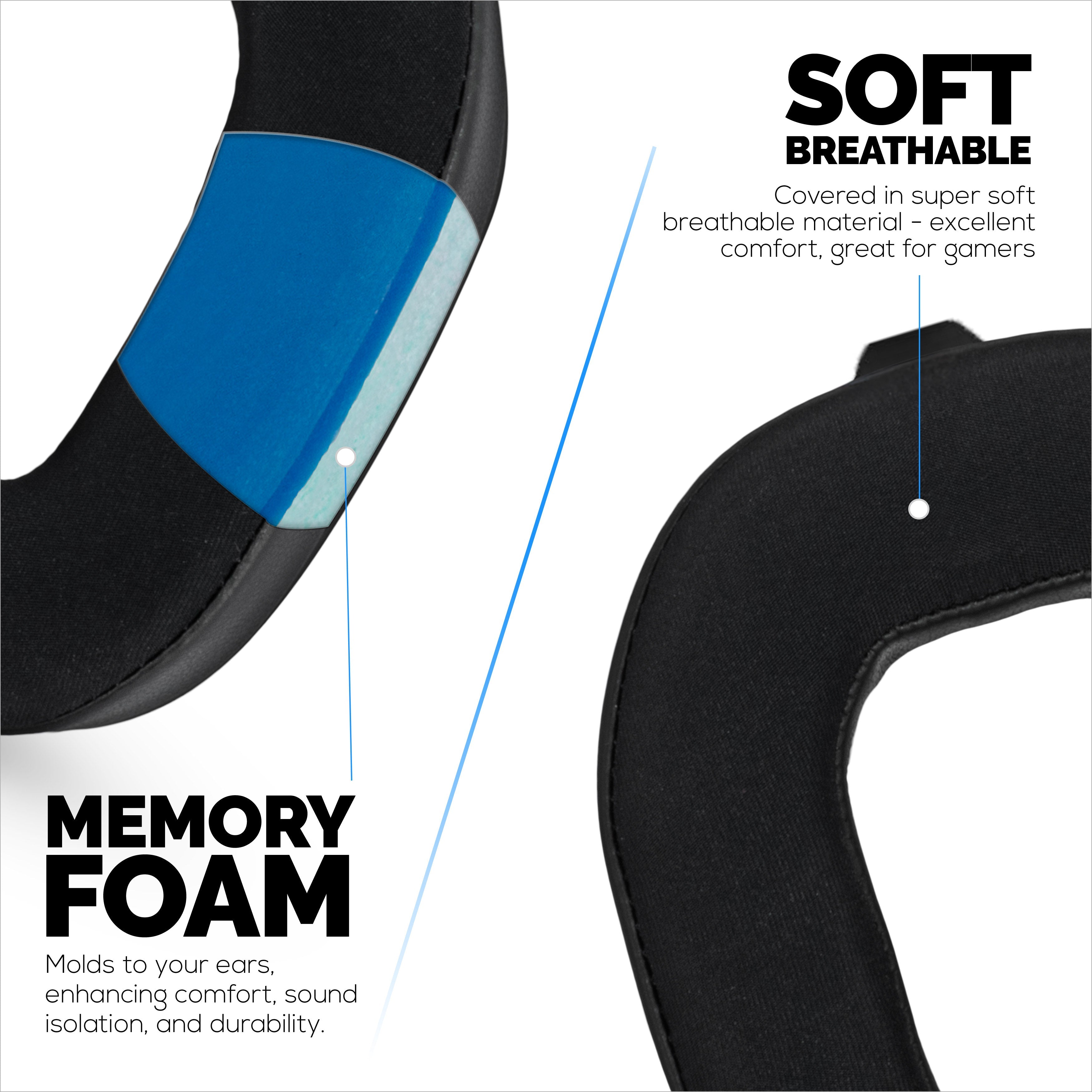 Hybrid Earpads for Logitech Astro A50 GEN4, A50 GEN5 and A50X Headsets. Cooling Gel Gaming Cushions with Super Soft Fabric & Thick Memory Foam
