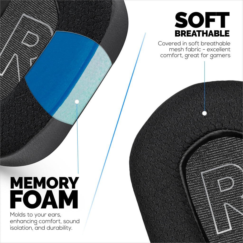 Hybrid Earpads for Logitech G733, G335 & G535 Headsets, Cooling Gel, Super Soft Fabric & Thicker Memory Foam
