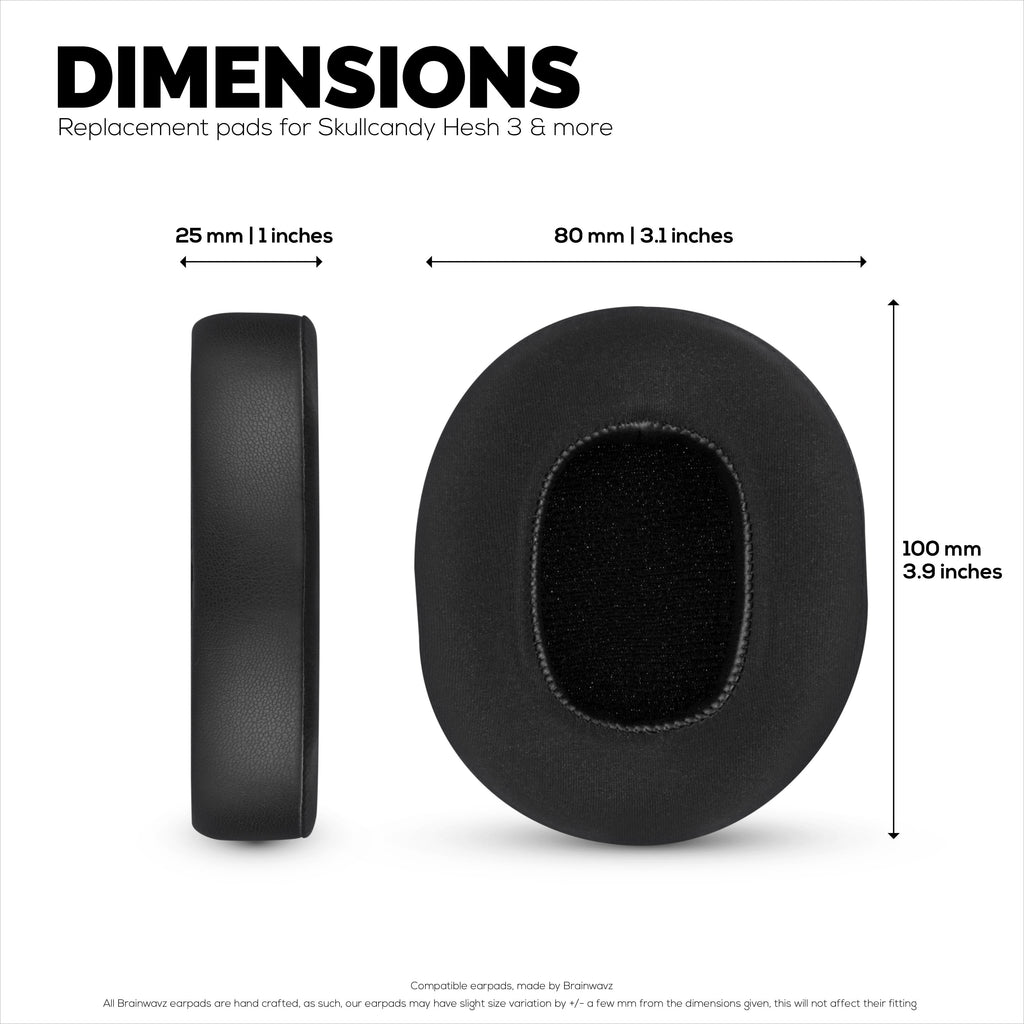 Hybrid Earpads for Skullcandy Crusher Wireless, Hesh 3/ANC/EVO, Venue ANC & More. Cooling Gel Gaming Cushions with Super Soft Fabric & Thick Memory Foam
