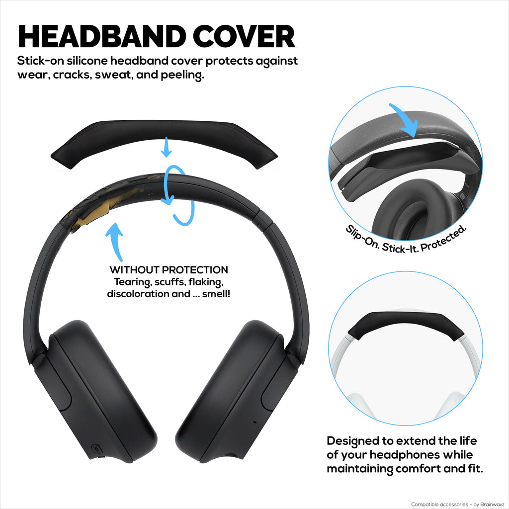 Silicone Protective Cover Set for Sony WH-CH720N - Headband & Earpad Covers – Sweatproof, Dustproof, Non-Slip & Easy to Install