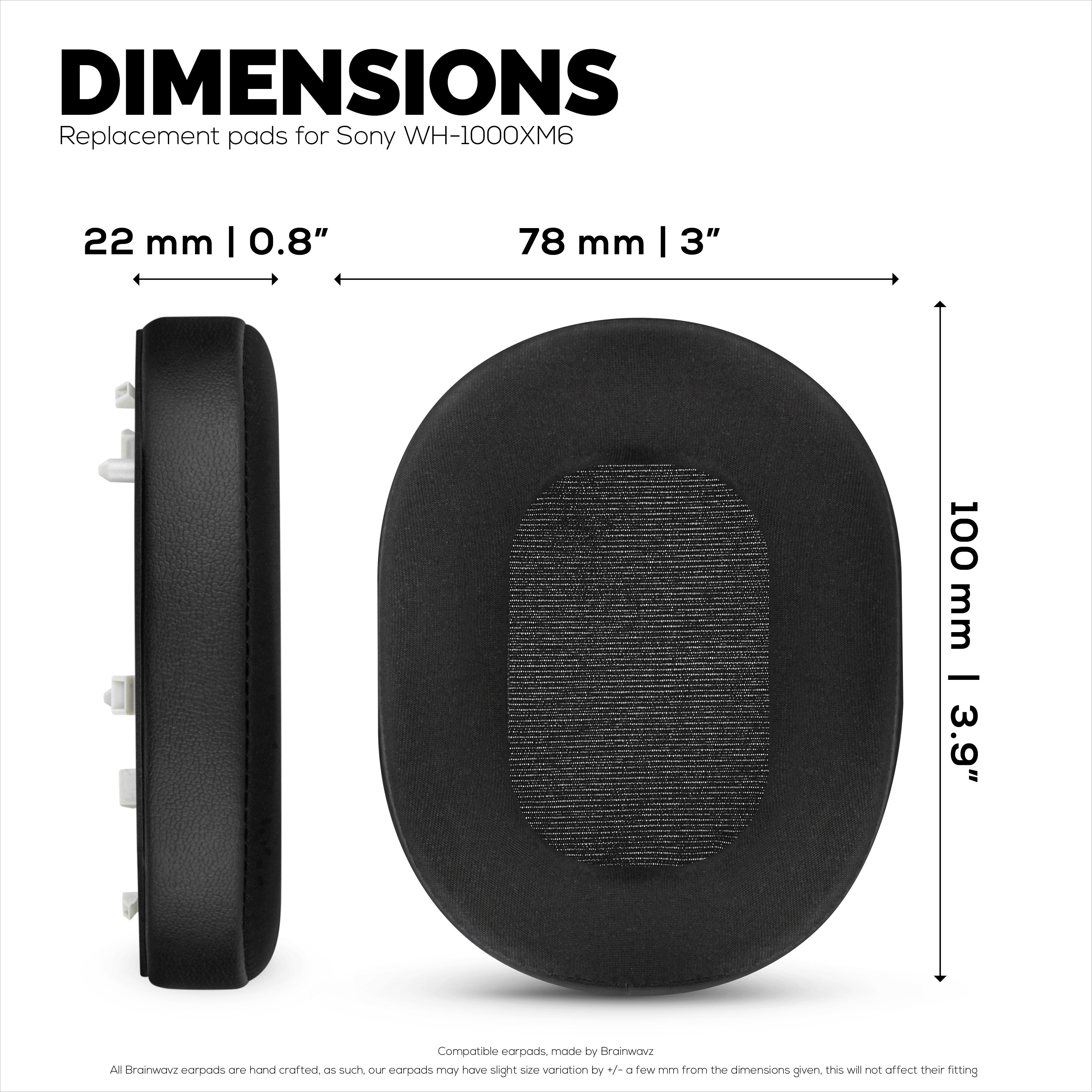 Hybrid Earpads for Sony WH-1000XM6 Headphones - Cooling Gel Gaming Cushions with Super Soft Fabric & Thick Memory Foam
